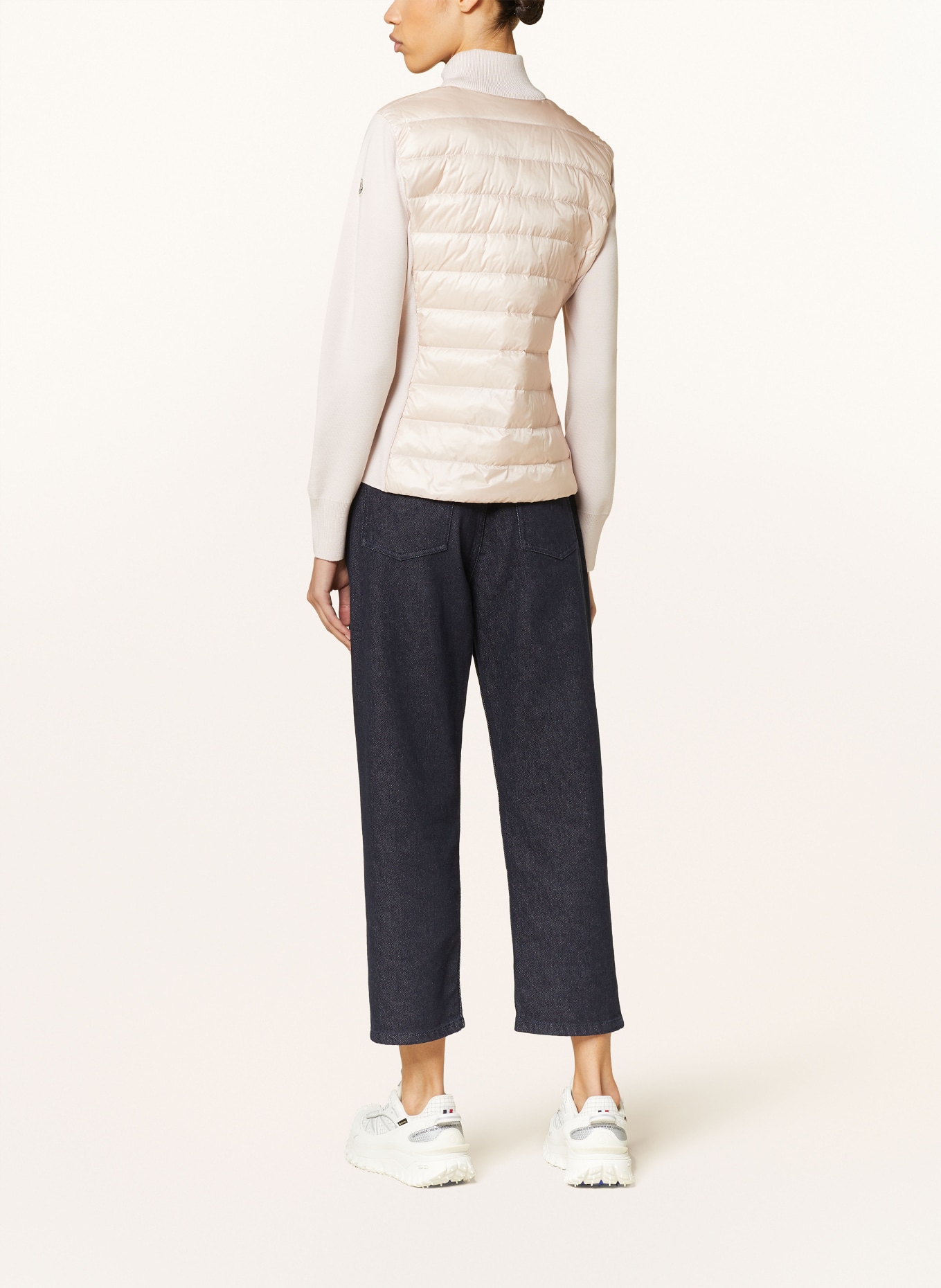 MONCLER Daunenjacke im Materialmix: NUDE / ROSÉ