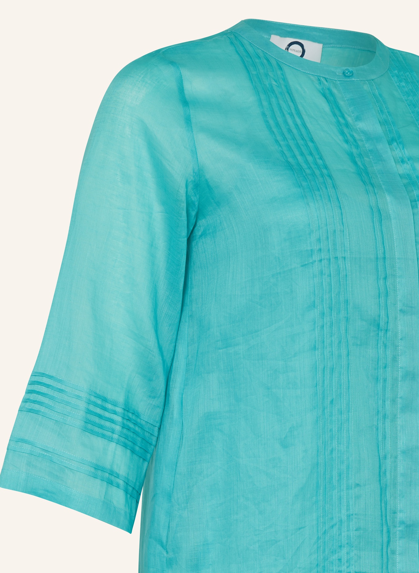 MARINA RINALDI VOYAGE Dress with 3/4 sleeves, Color: TURQUOISE (Image 3)