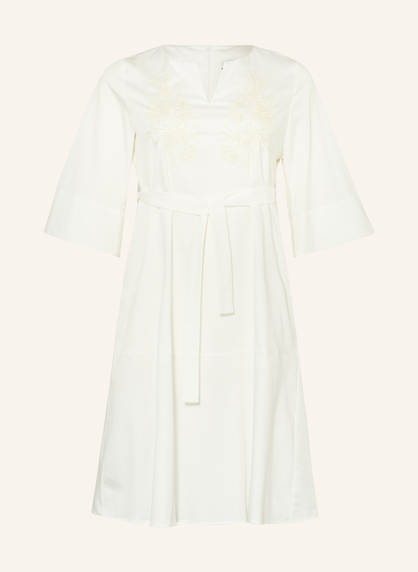 MARINA RINALDI VOYAGE Kleid mit 3/4-Arm und Pailletten, Farbe: ECRU (Bild 1)