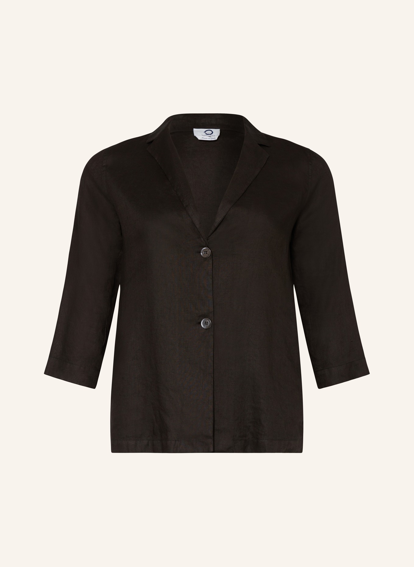 MARINA RINALDI VOYAGE Linen blazer, Color: BLACK (Image 1)
