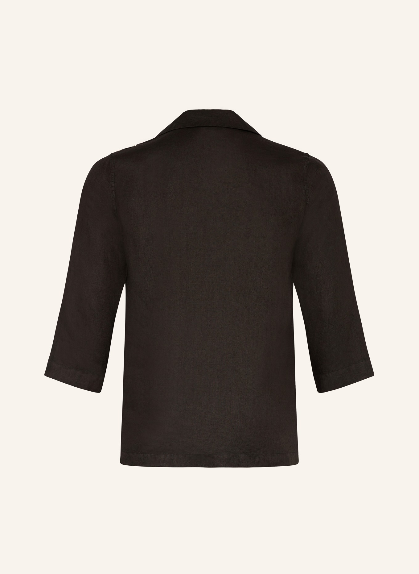 MARINA RINALDI VOYAGE Linen blazer, Color: BLACK (Image 2)