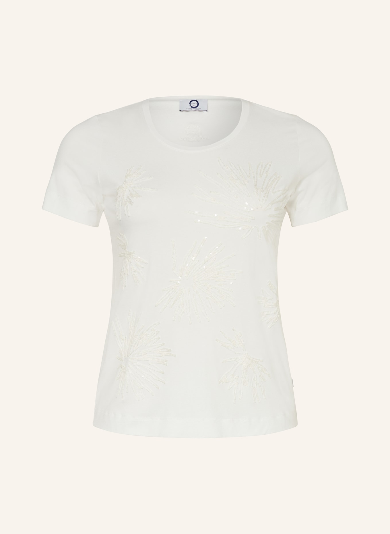 MARINA RINALDI VOYAGE T-shirt with sequins, Color: ECRU (Image 1)