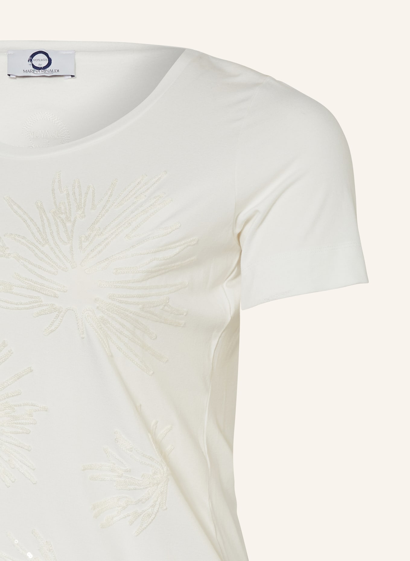 MARINA RINALDI VOYAGE T-shirt with sequins, Color: ECRU (Image 3)