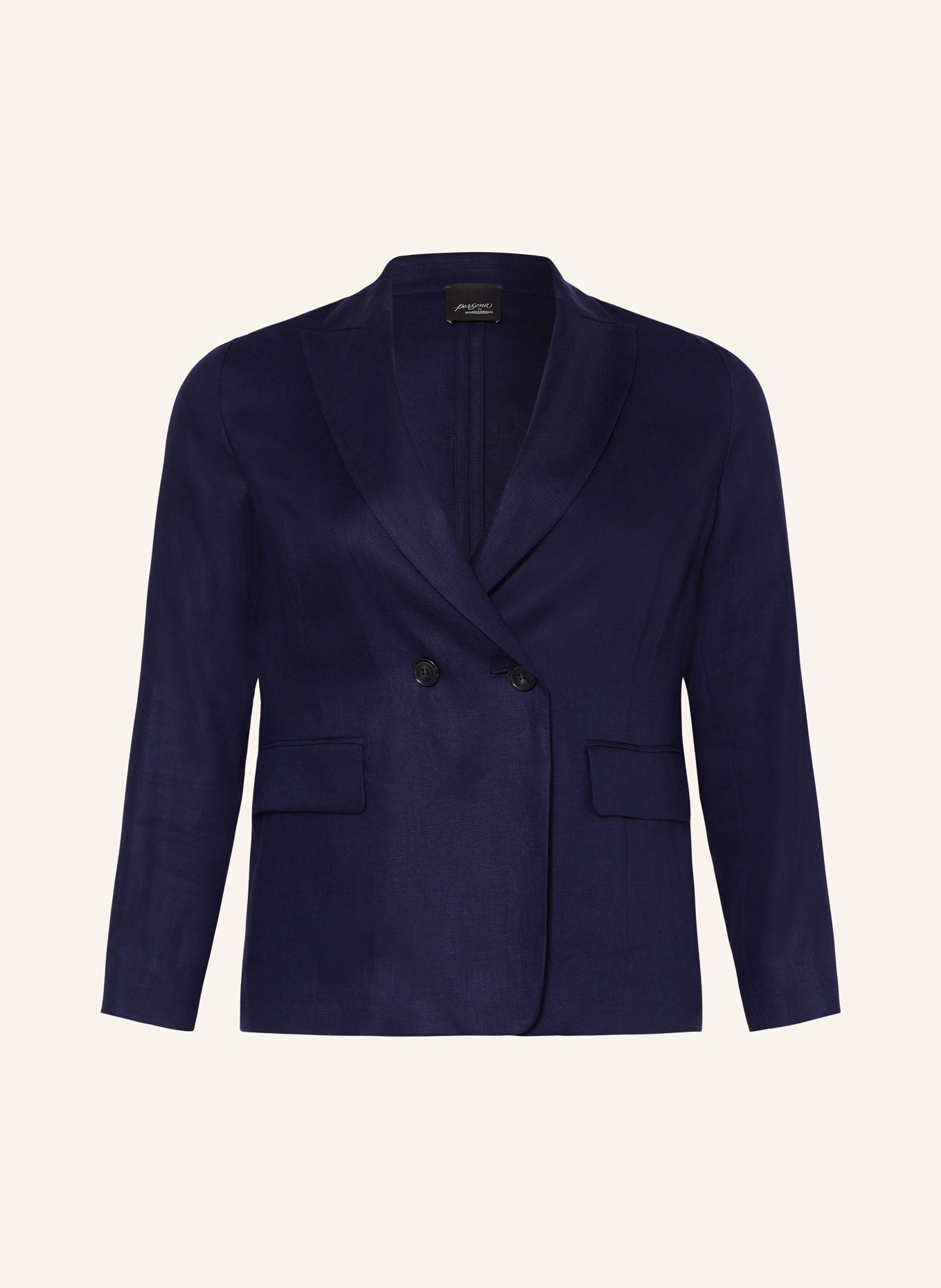 MARINA RINALDI PERSONA Linen blazer, Color: DARK BLUE (Image 1)