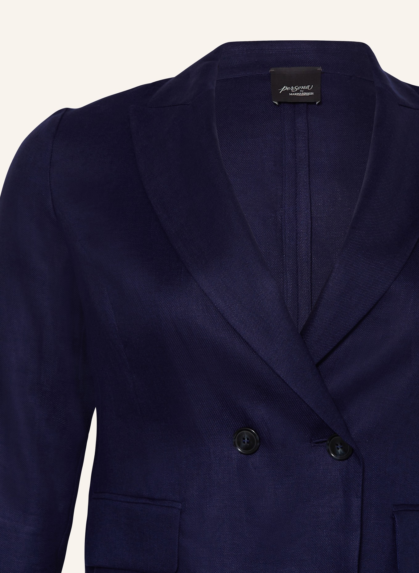MARINA RINALDI PERSONA Linen blazer, Color: DARK BLUE (Image 3)