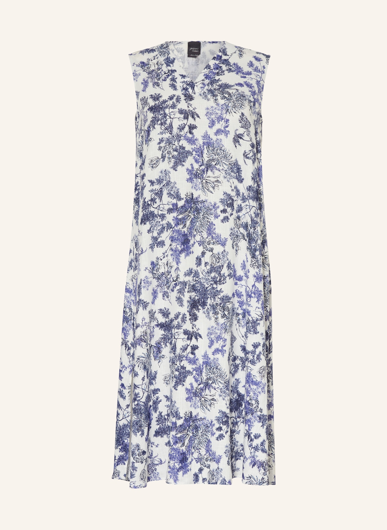 MARINA RINALDI PERSONA Dress, Color: WHITE/ DARK BLUE (Image 1)