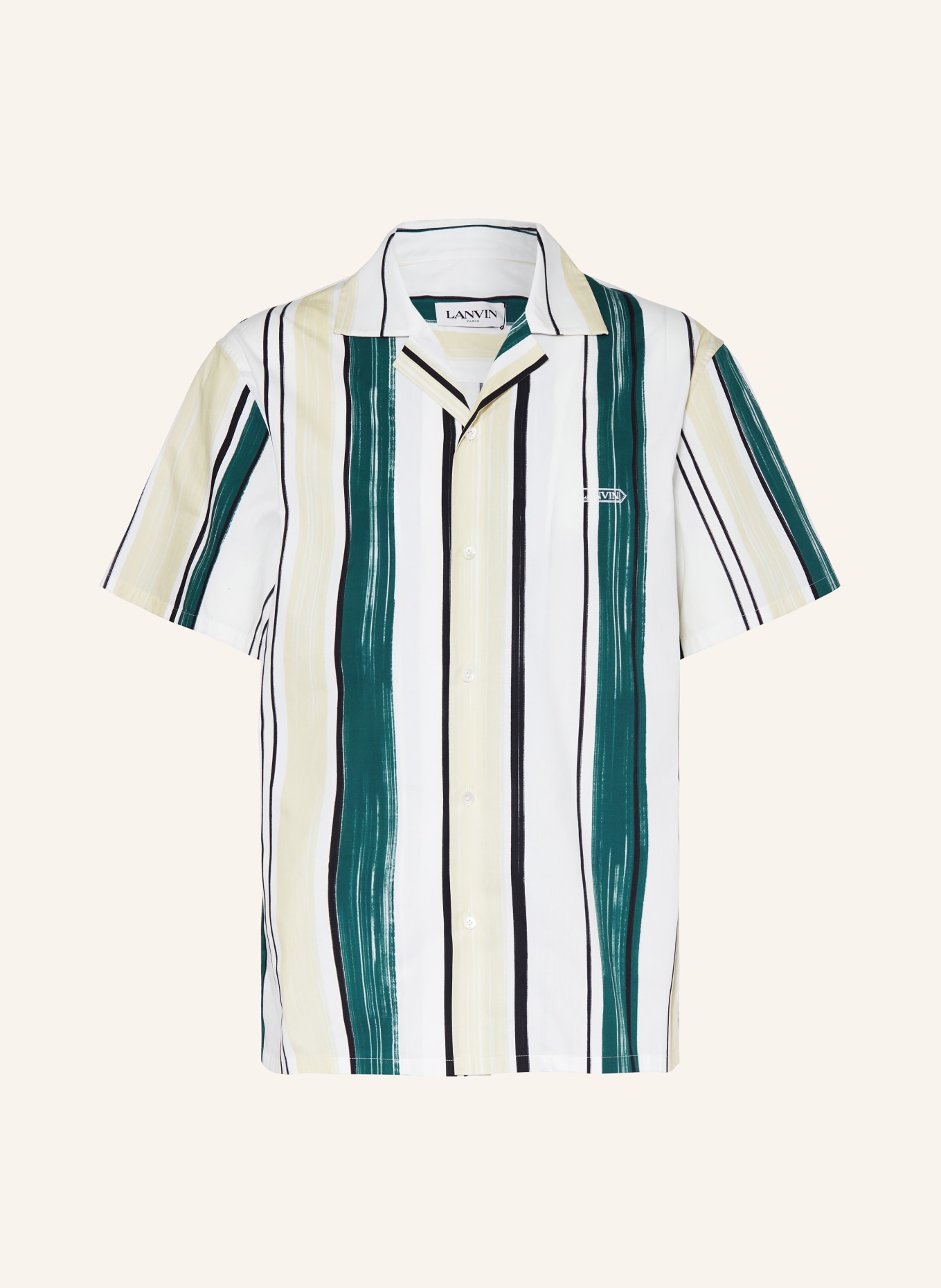 LANVIN Resort shirt comfort fit, Color: WHITE/ DARK GREEN/ BLACK (Image 1)