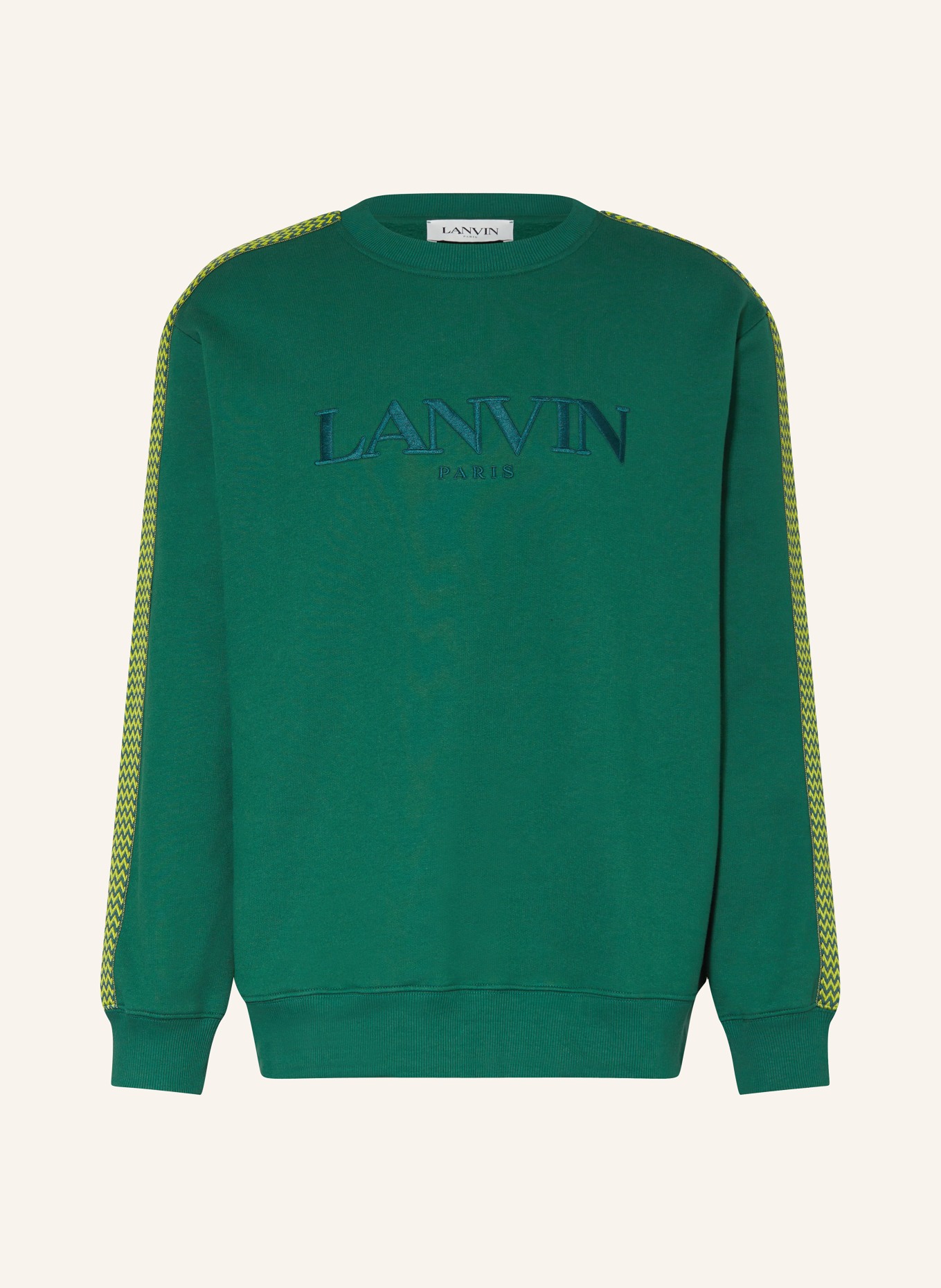 LANVIN Oversized sweatshirt with tuxedo stripe, Color: GREEN (Image 1)