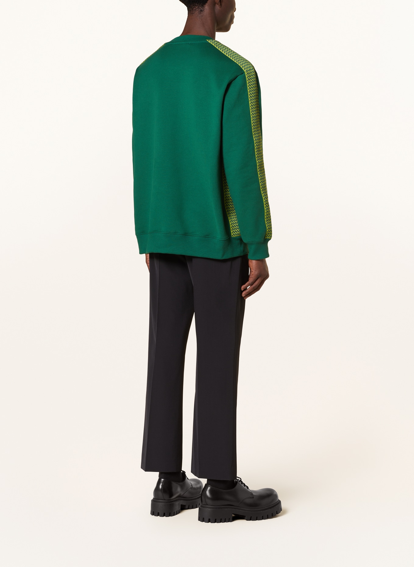 LANVIN Oversized sweatshirt with tuxedo stripe, Color: GREEN (Image 3)