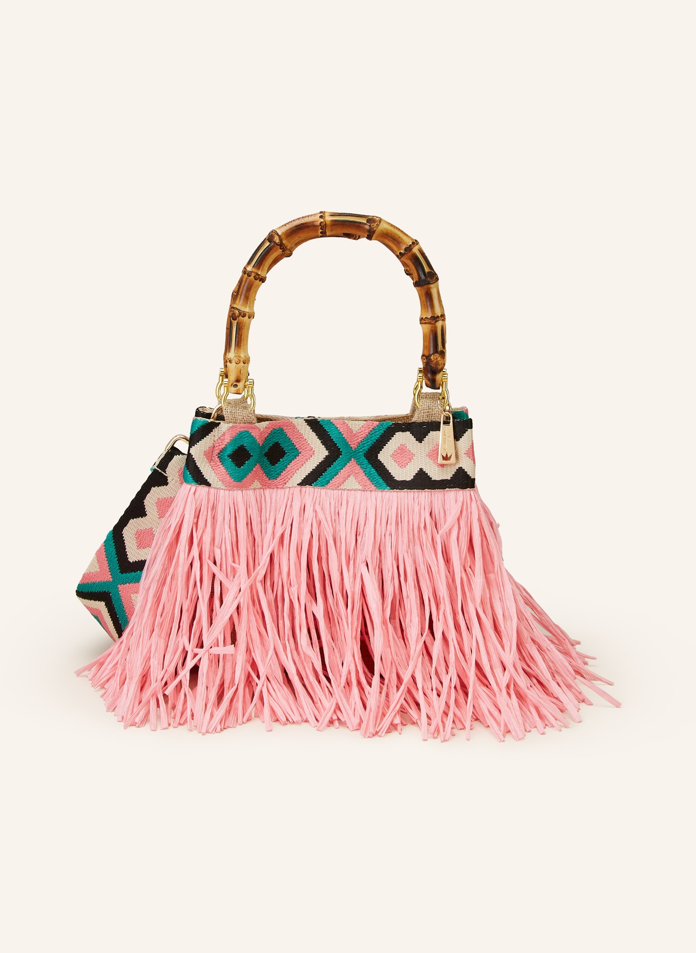 La MILANESA Handbag CAIPIRINHA SMALL, Color: PINK/ ECRU/ TEAL (Image 1)