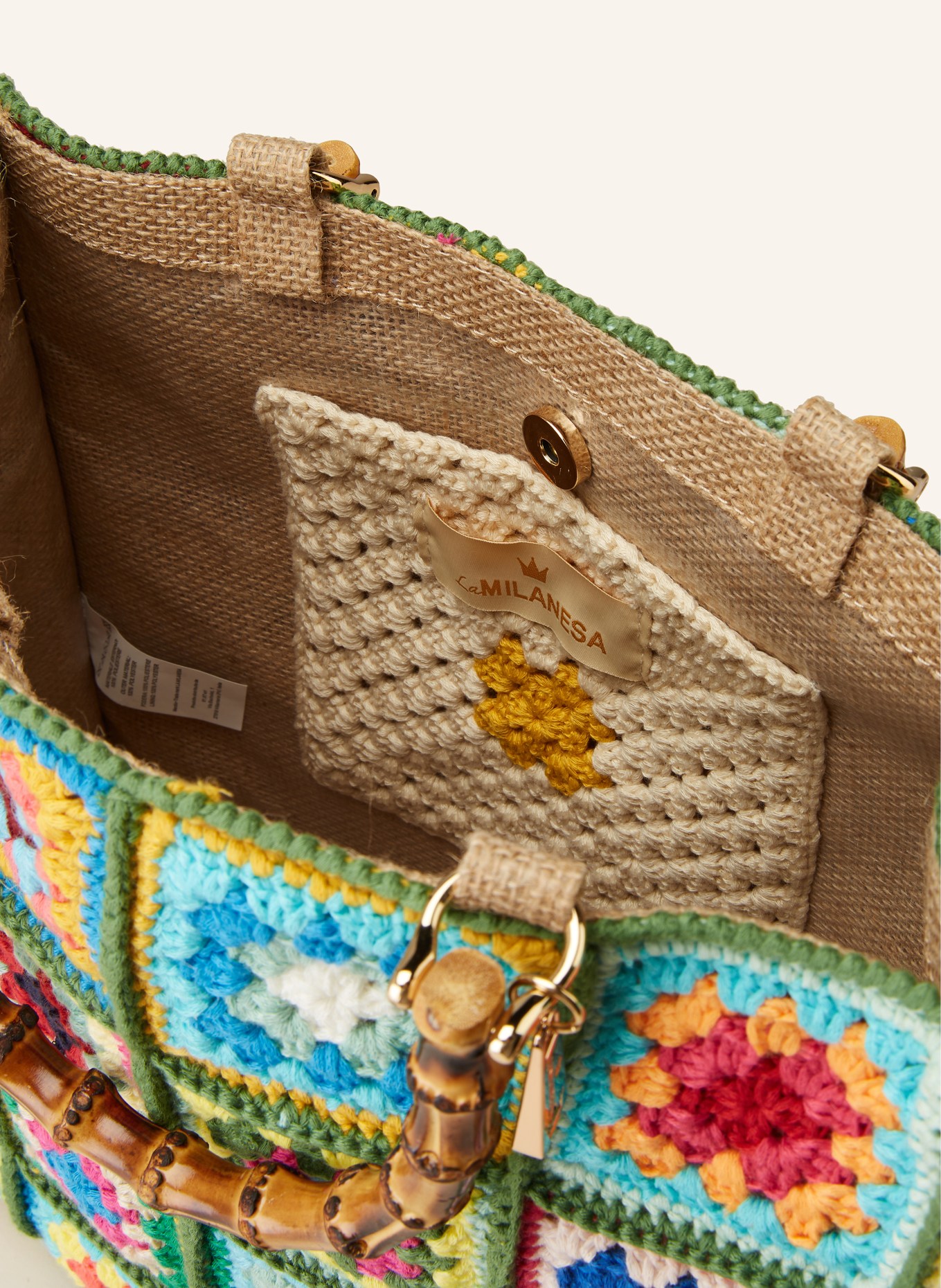 La MILANESA Handbag MEDIUM, Color: PINK/ TURQUOISE/ YELLOW (Image 3)