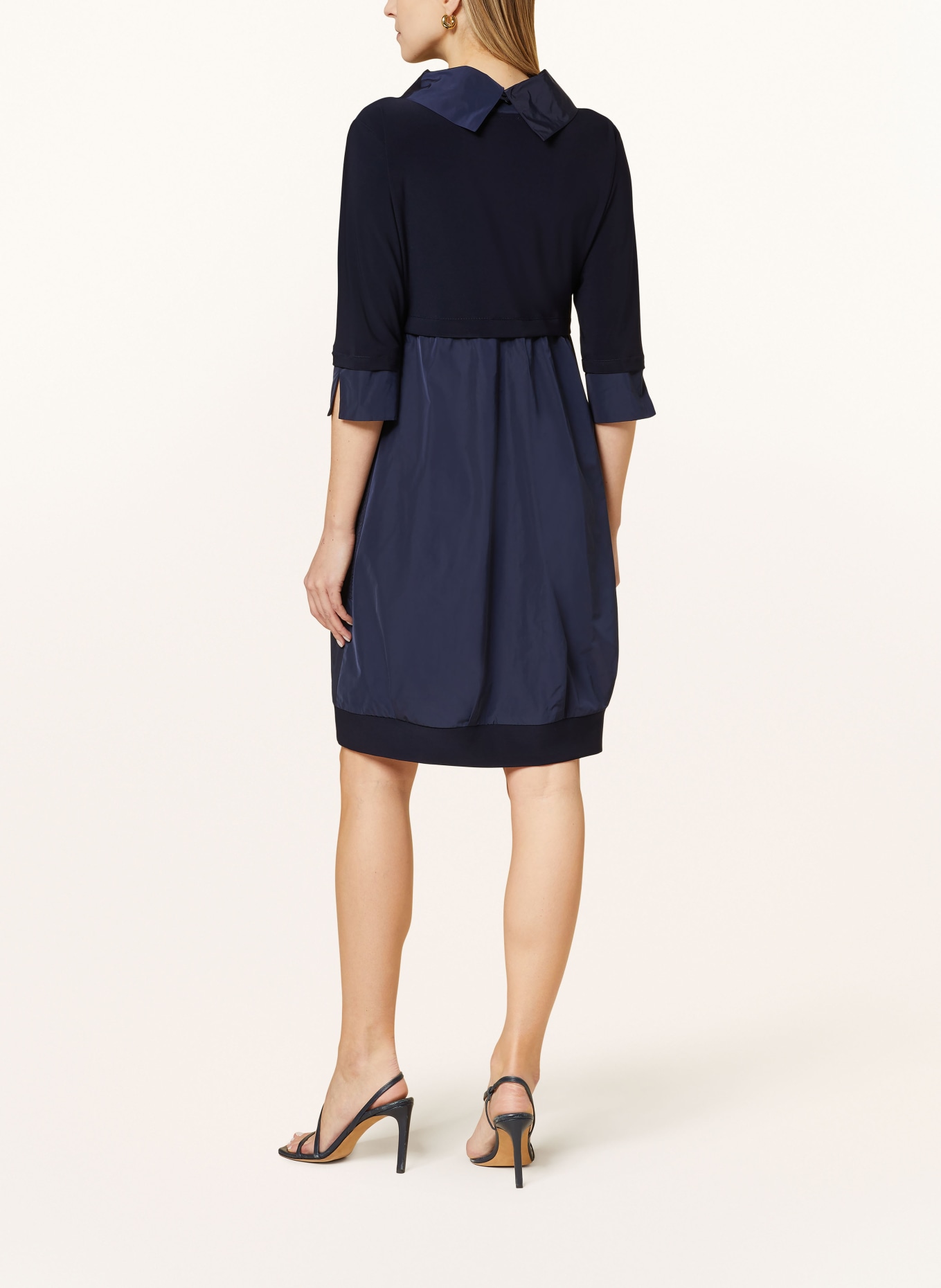 Joseph Ribkoff Kleid mit 3/4-Arm im Materialmix: SCHWARZ / DUNKELBLAU