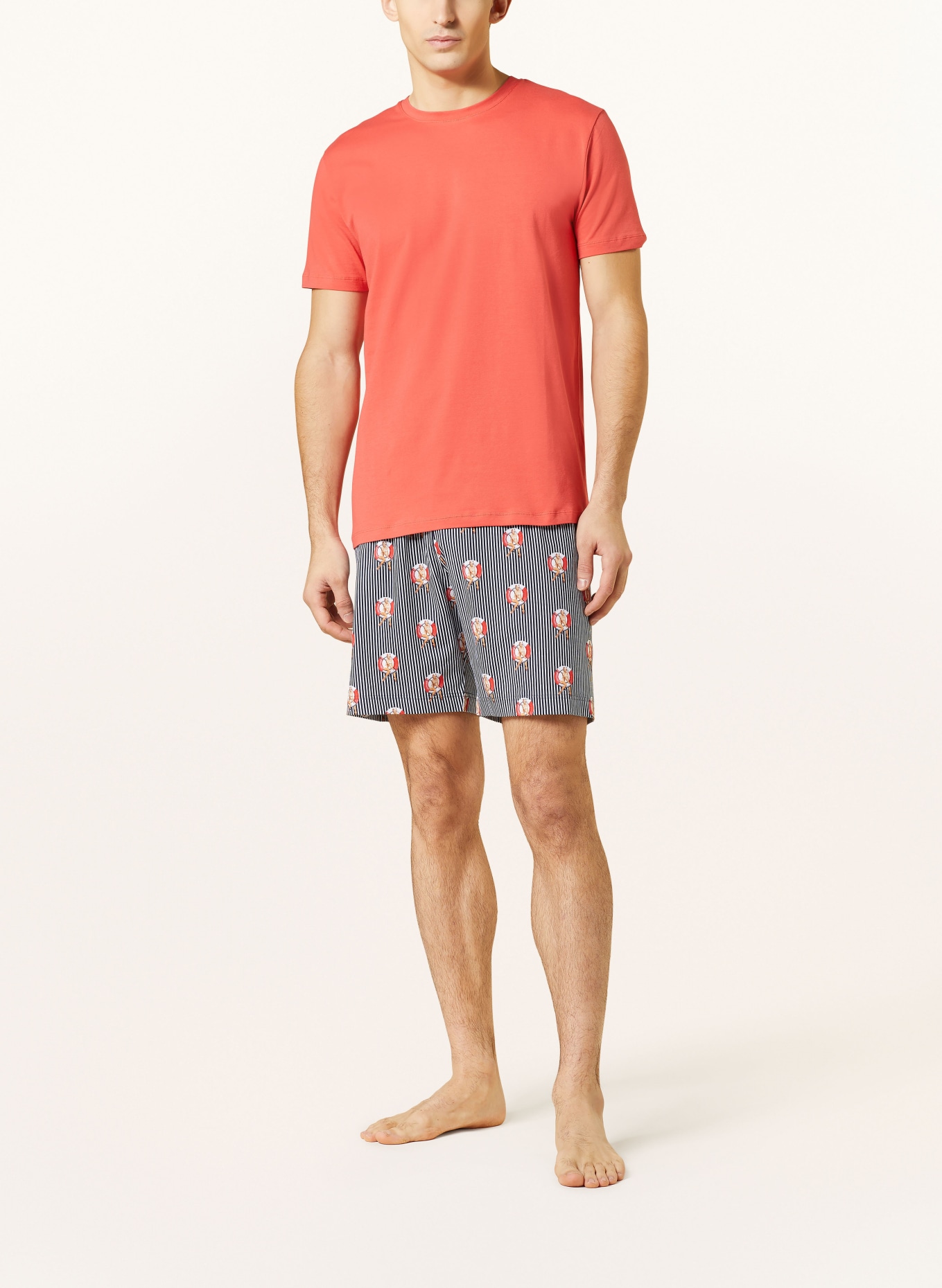 mey Pajama shorts series LIFEBELT, Color: BLACK/ WHITE (Image 2)