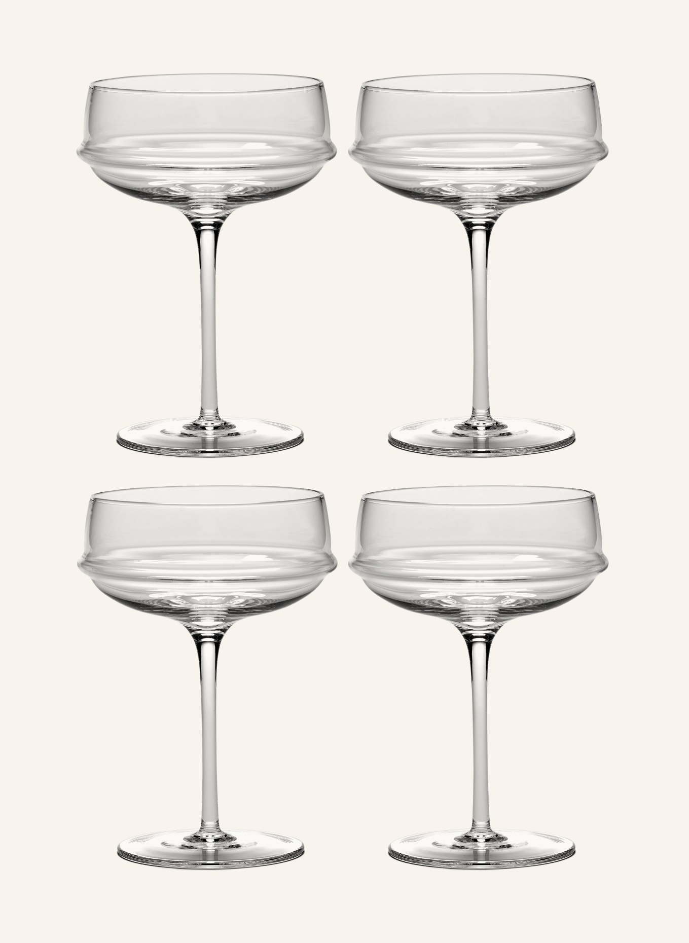 SERAX Sada 4 skleniček na šampaňské DUNE, Barva: BÍLÁ (Obrázek 1)