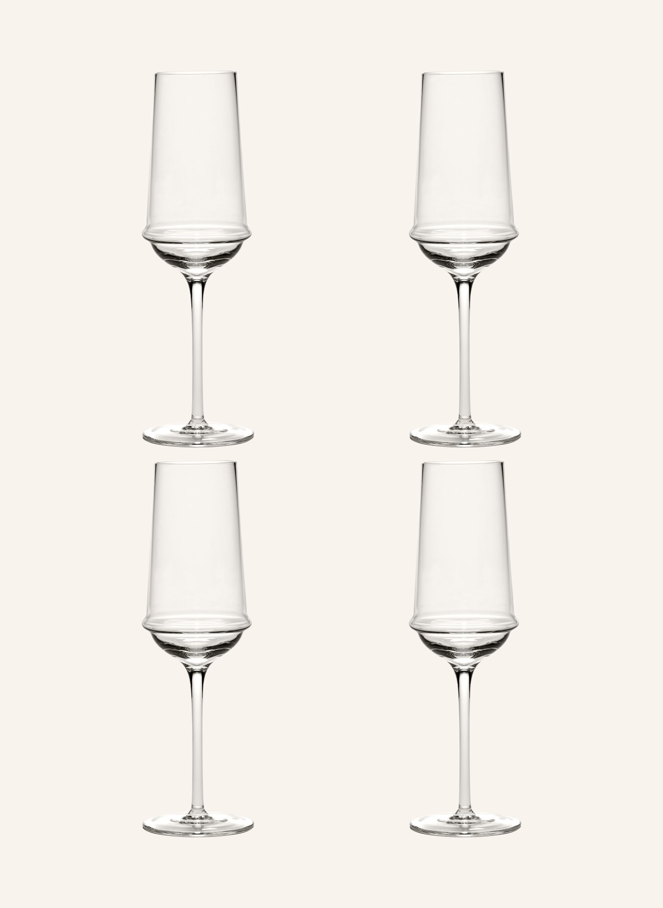 SERAX Sada 4 skleniček na šampaňské DUNE, Barva: BÍLÁ (Obrázek 1)