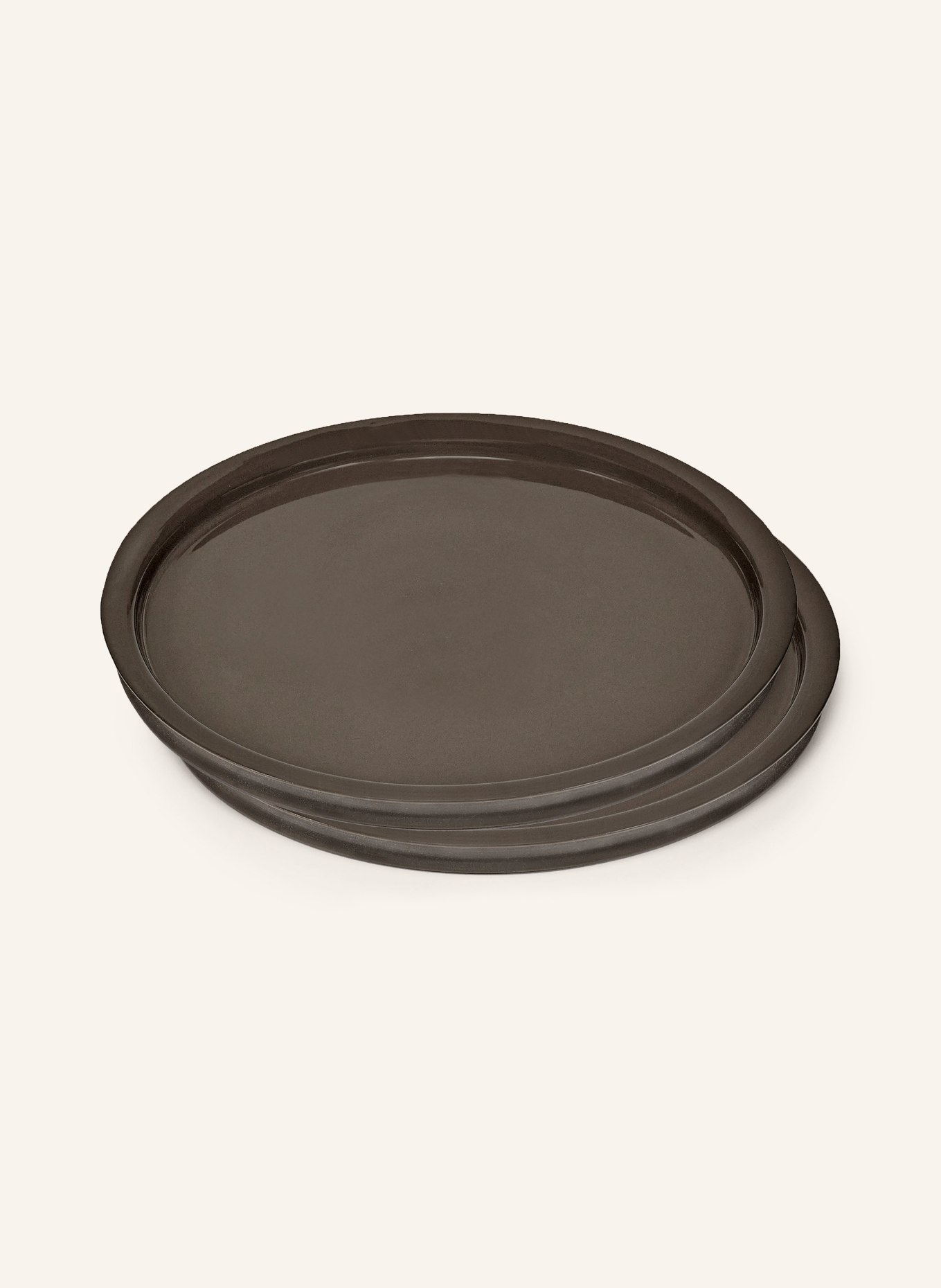 SERAX Set of 2 dinner plates DUNE M, Color: DARK BROWN (Image 1)