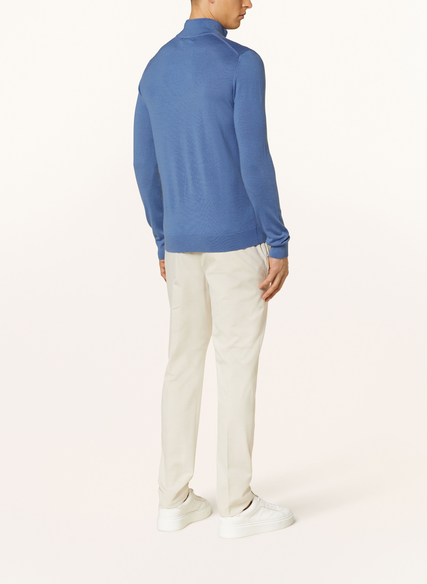 REISS Half-zip sweater BLACKHALL in merino wool, Color: BLUE GRAY (Image 3)