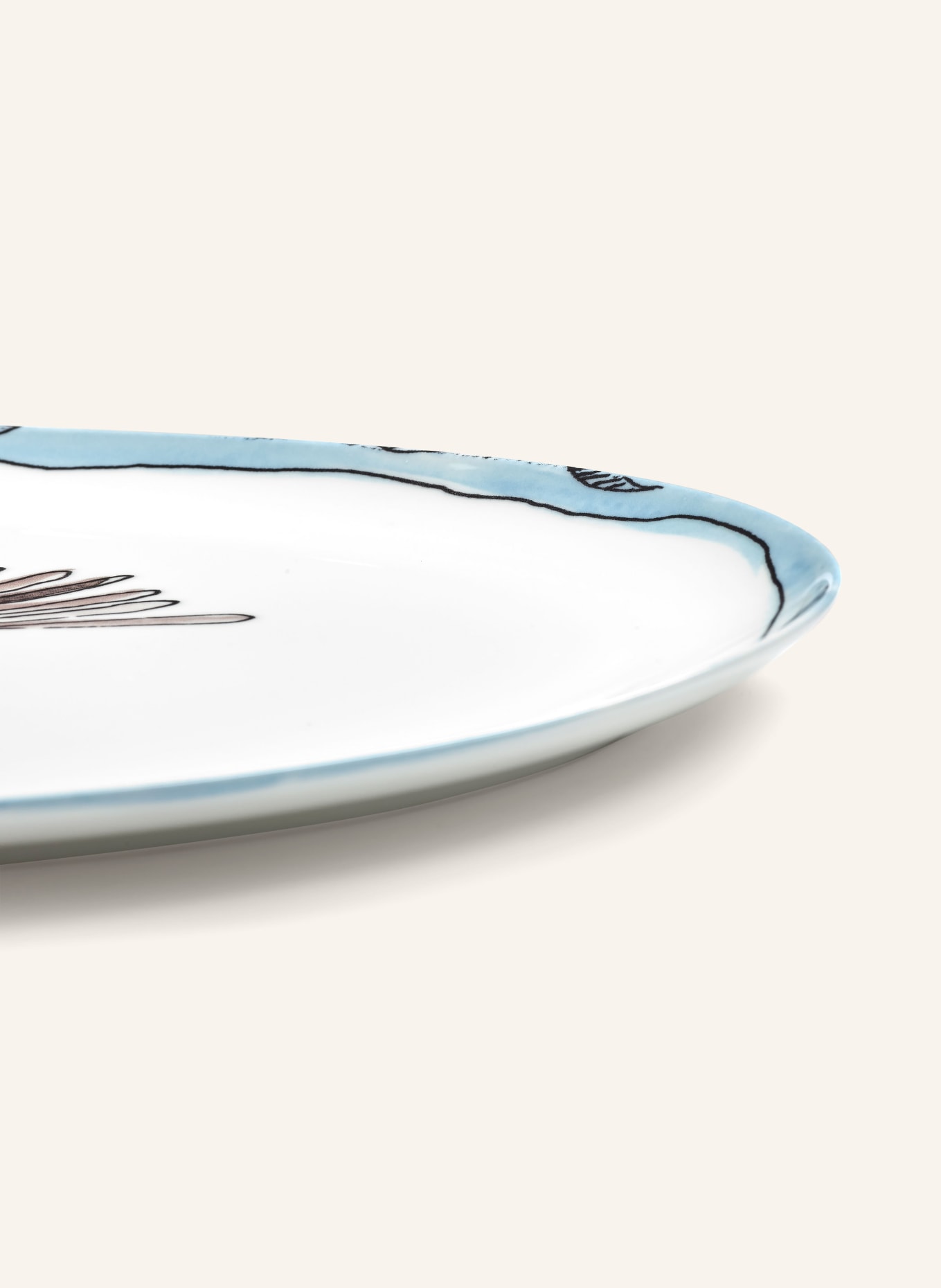 SERAX Servierplatte MIDNIGHT FLOWERS °2 L CAMELIA: BRAUN BLAU