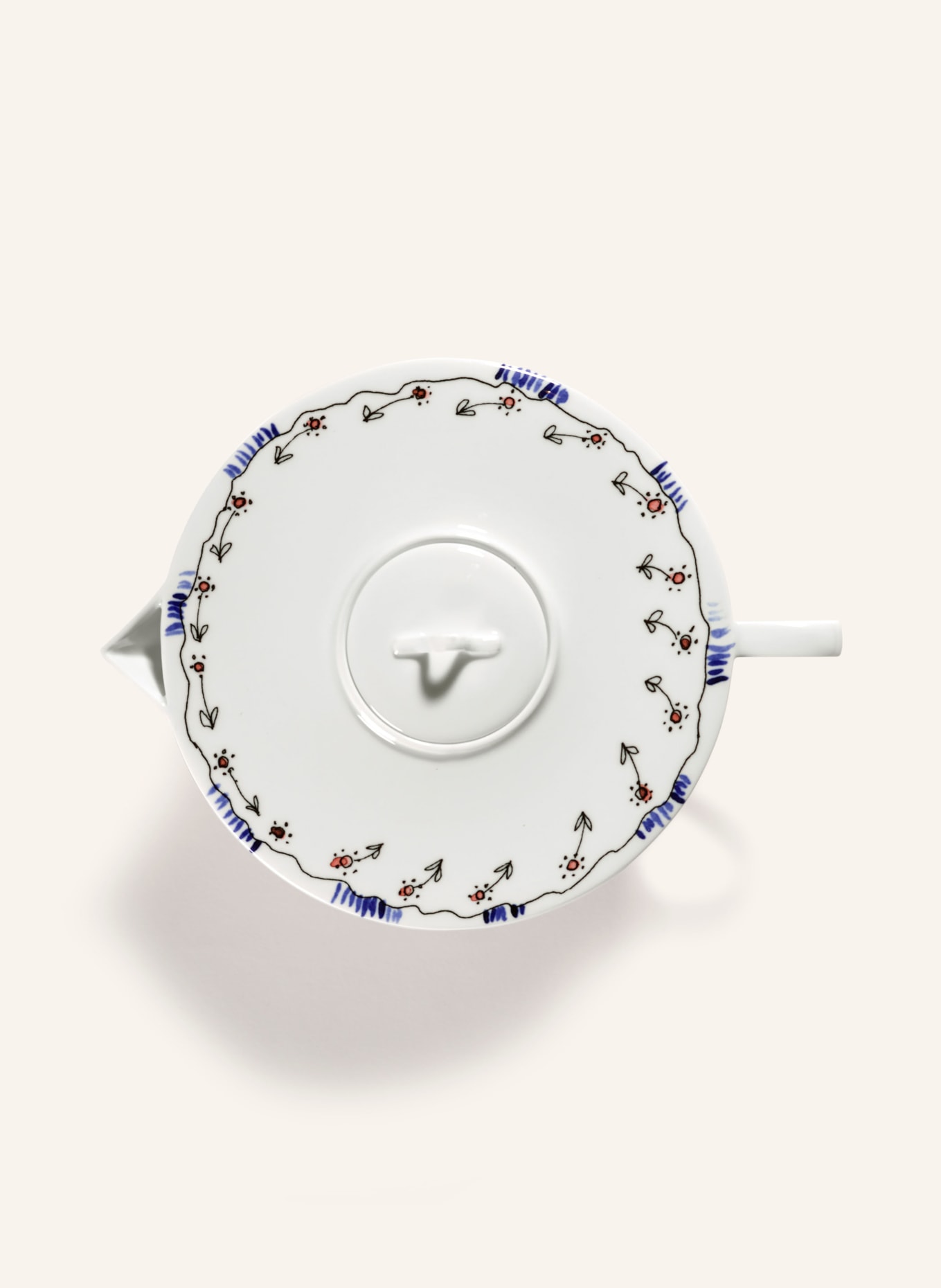 SERAX Teapot MIDNIGHT FLOWERS ANEMONE, Color: WHITE/ RED/ BLUE (Image 3)