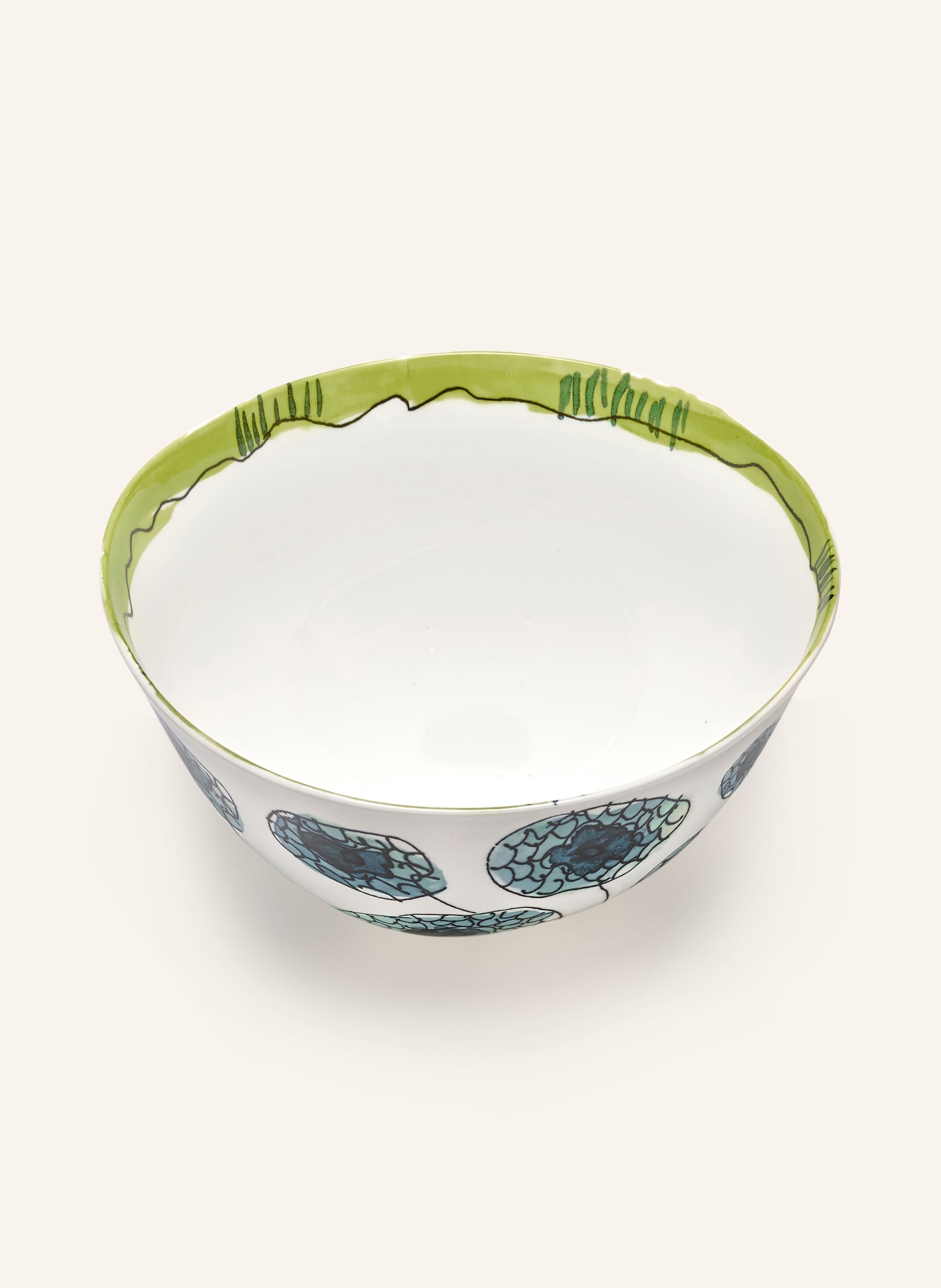 SERAX Bowl ANEMONE L, Color: WHITE/ GREEN/ BLUE (Image 2)