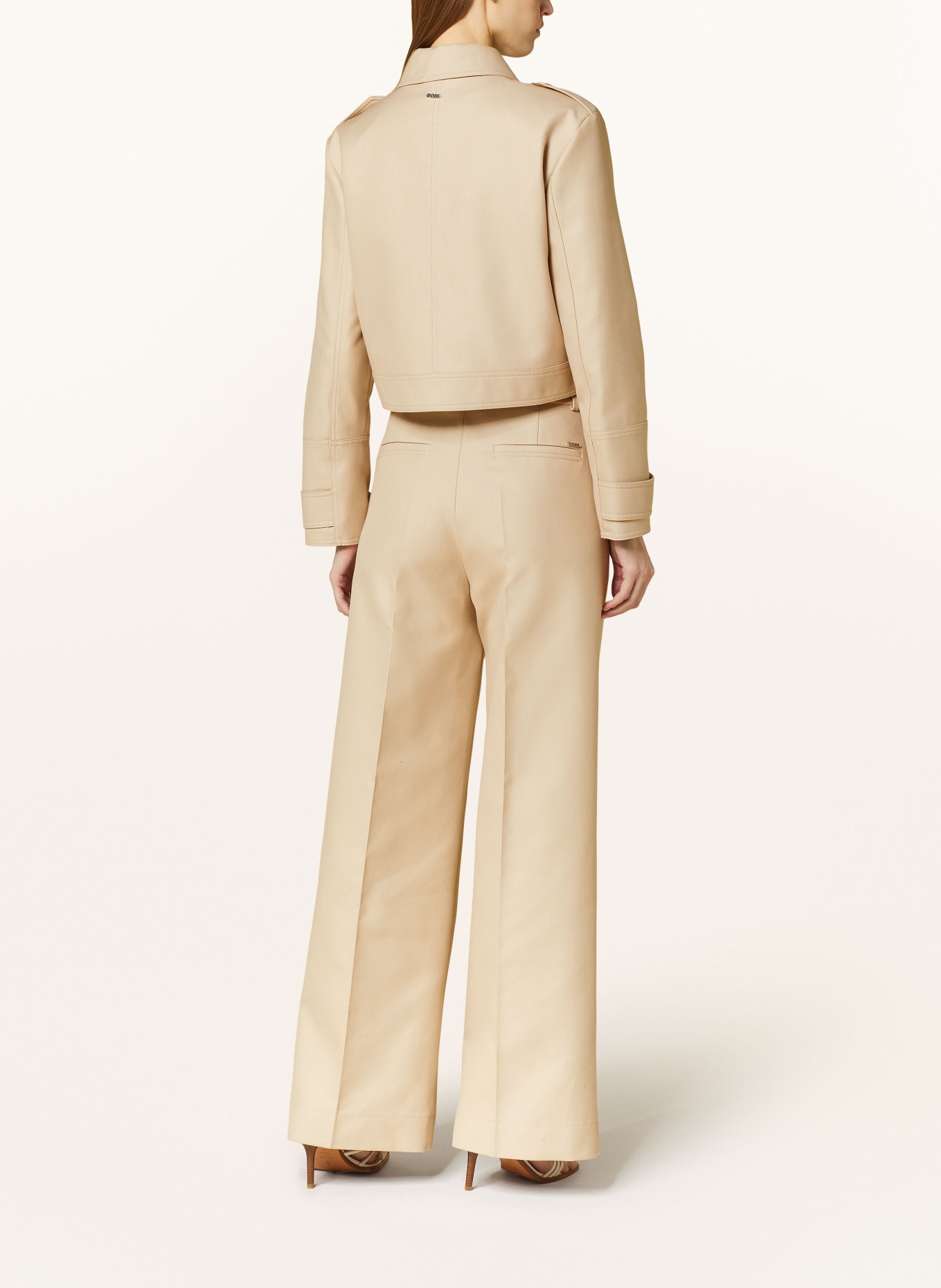 BOSS Wide leg trousers TAFELI, Color: LIGHT BROWN (Image 3)