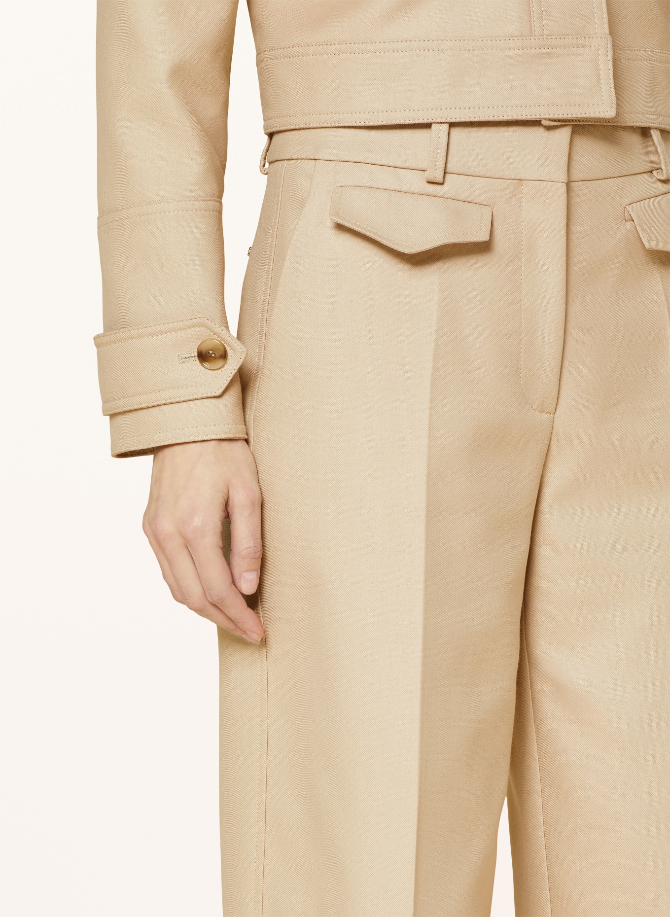 BOSS Wide leg trousers TAFELI, Color: LIGHT BROWN (Image 5)