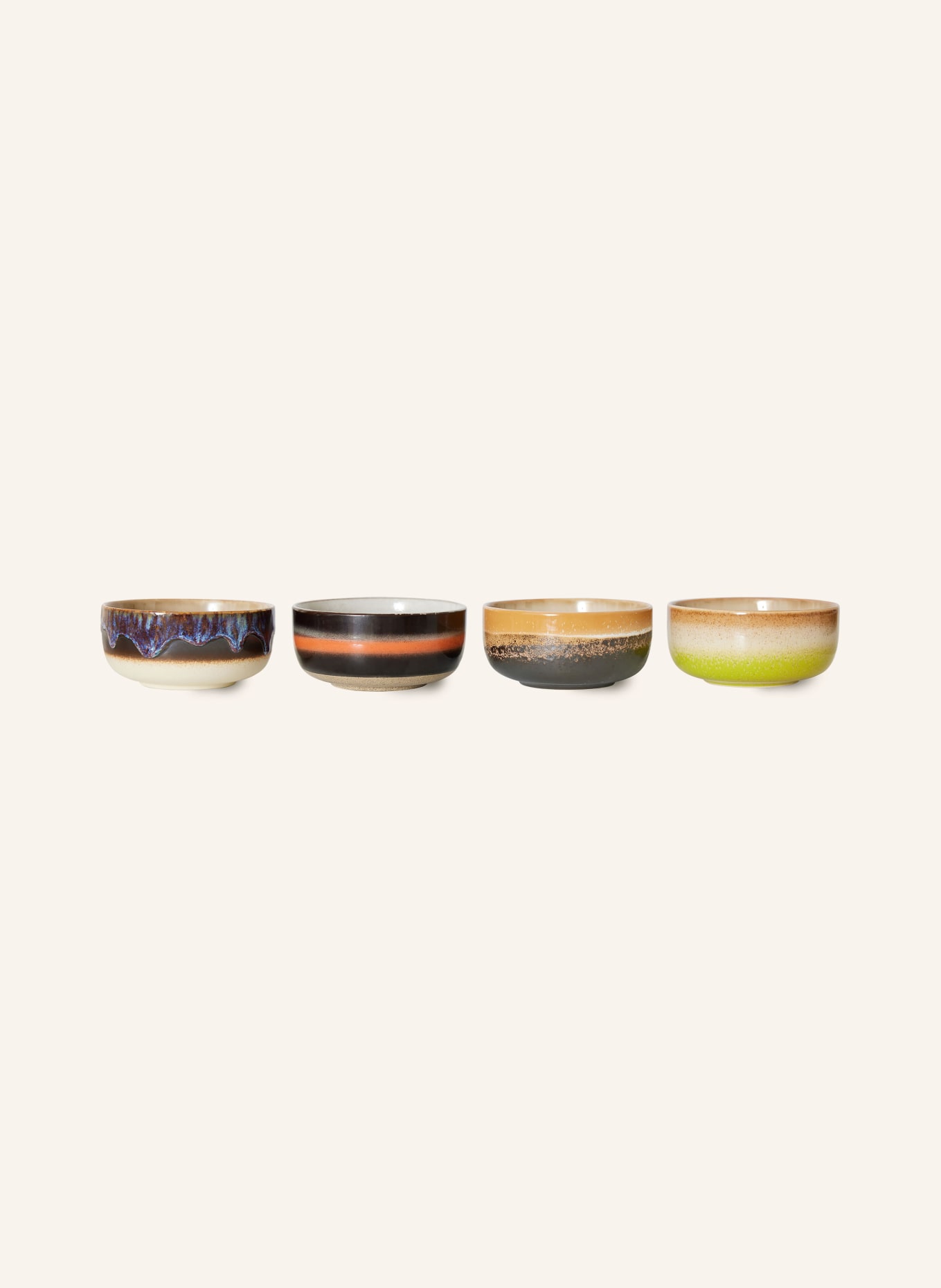HK living Set of 4 bowls, Color: ORANGE/ LIGHT GREEN/ BROWN (Image 2)