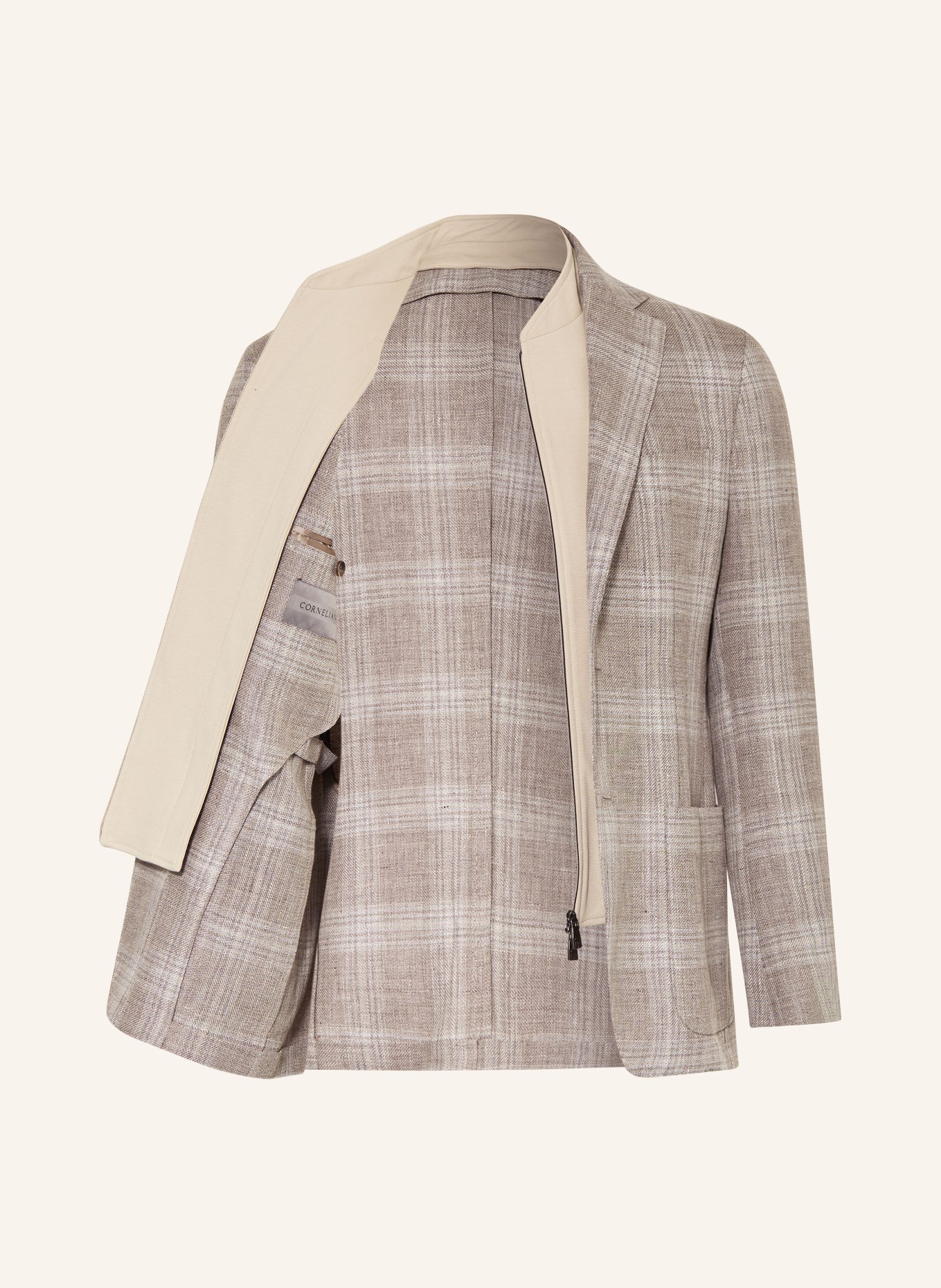 CORNELIANI Suit jacket slim fit with detachable yoke, Color: 030 BEIGE (Image 4)