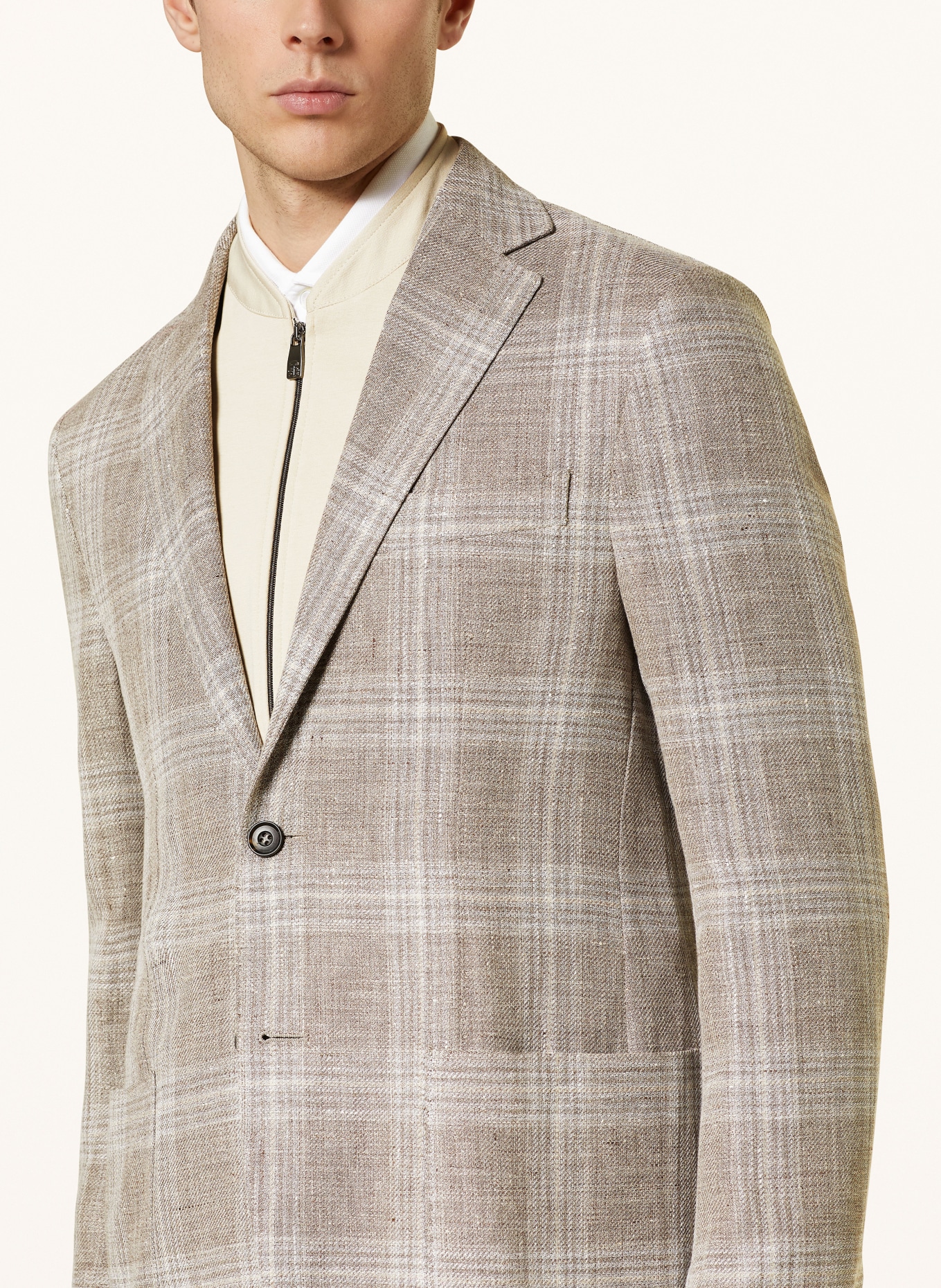 CORNELIANI Suit jacket slim fit with detachable yoke, Color: 030 BEIGE (Image 5)