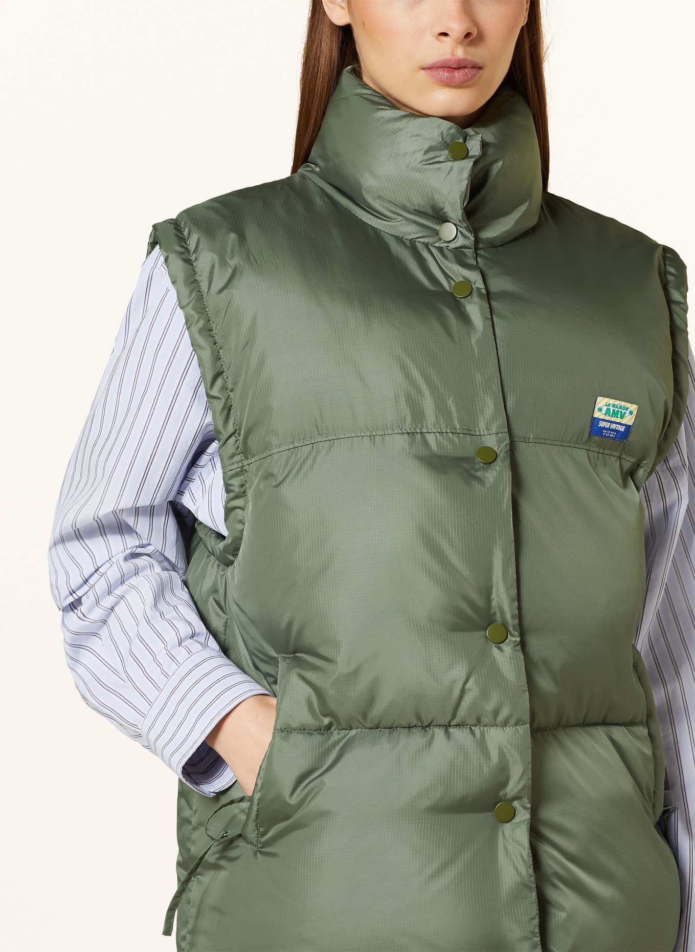 American Vintage Quilted vest ZIDIBAY, Color: KHAKI (Image 4)