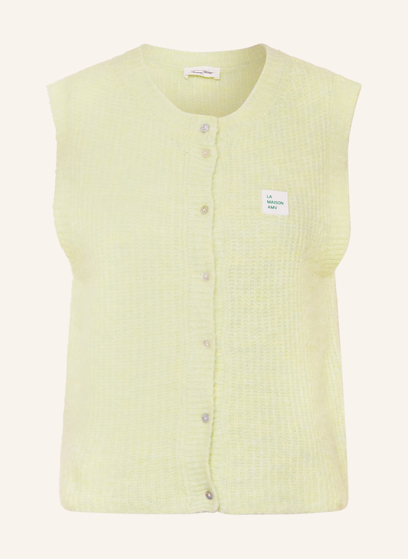 American Vintage Knit vest EAST with alpaca, Color: LIGHT GREEN (Image 1)