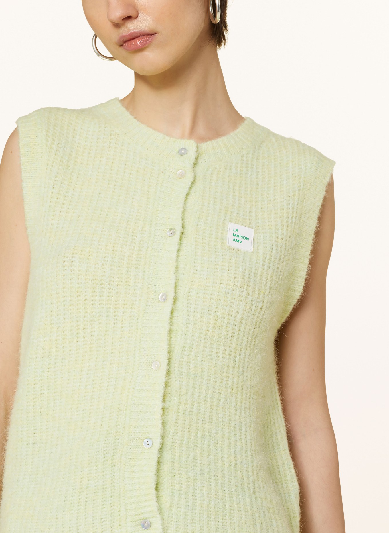 American Vintage Knit vest EAST with alpaca, Color: LIGHT GREEN (Image 4)