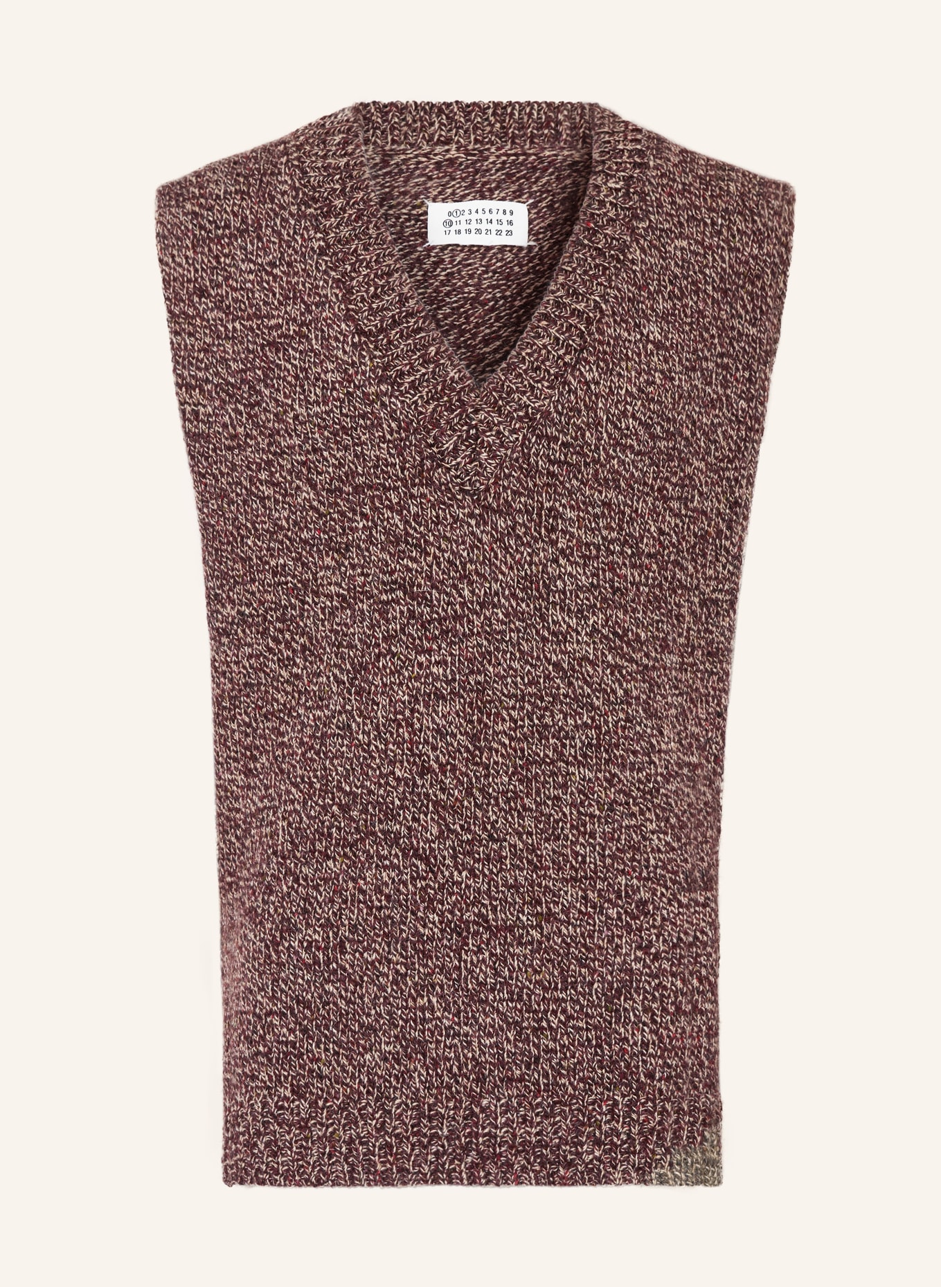 Maison Margiela Sweater vest, Color: DARK RED/ ECRU (Image 1)