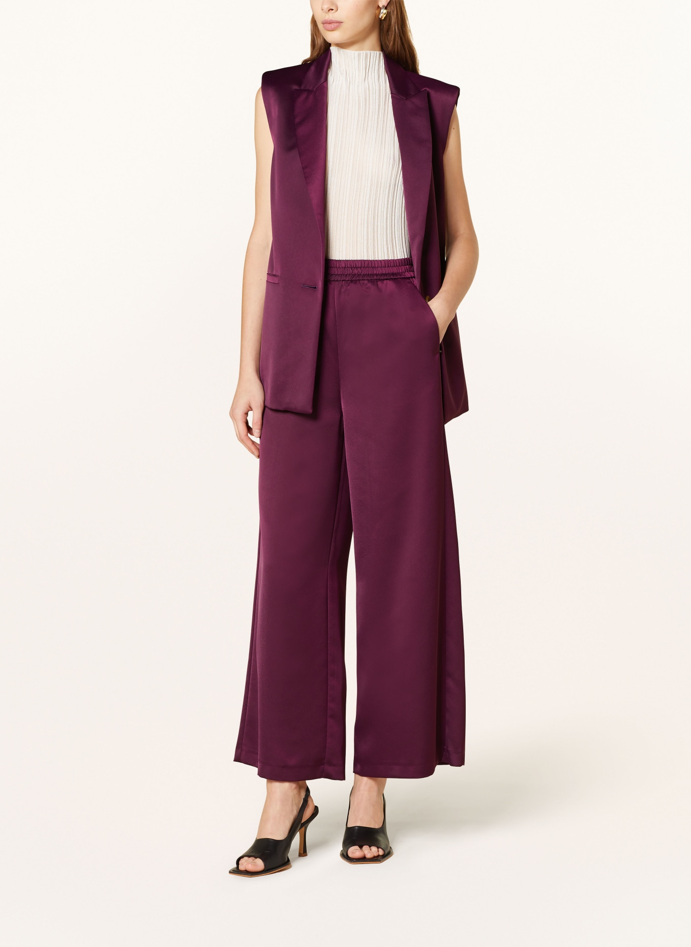 MAX & Co. Wide leg trousers ACRUX in satin, Color: FUCHSIA (Image 2)