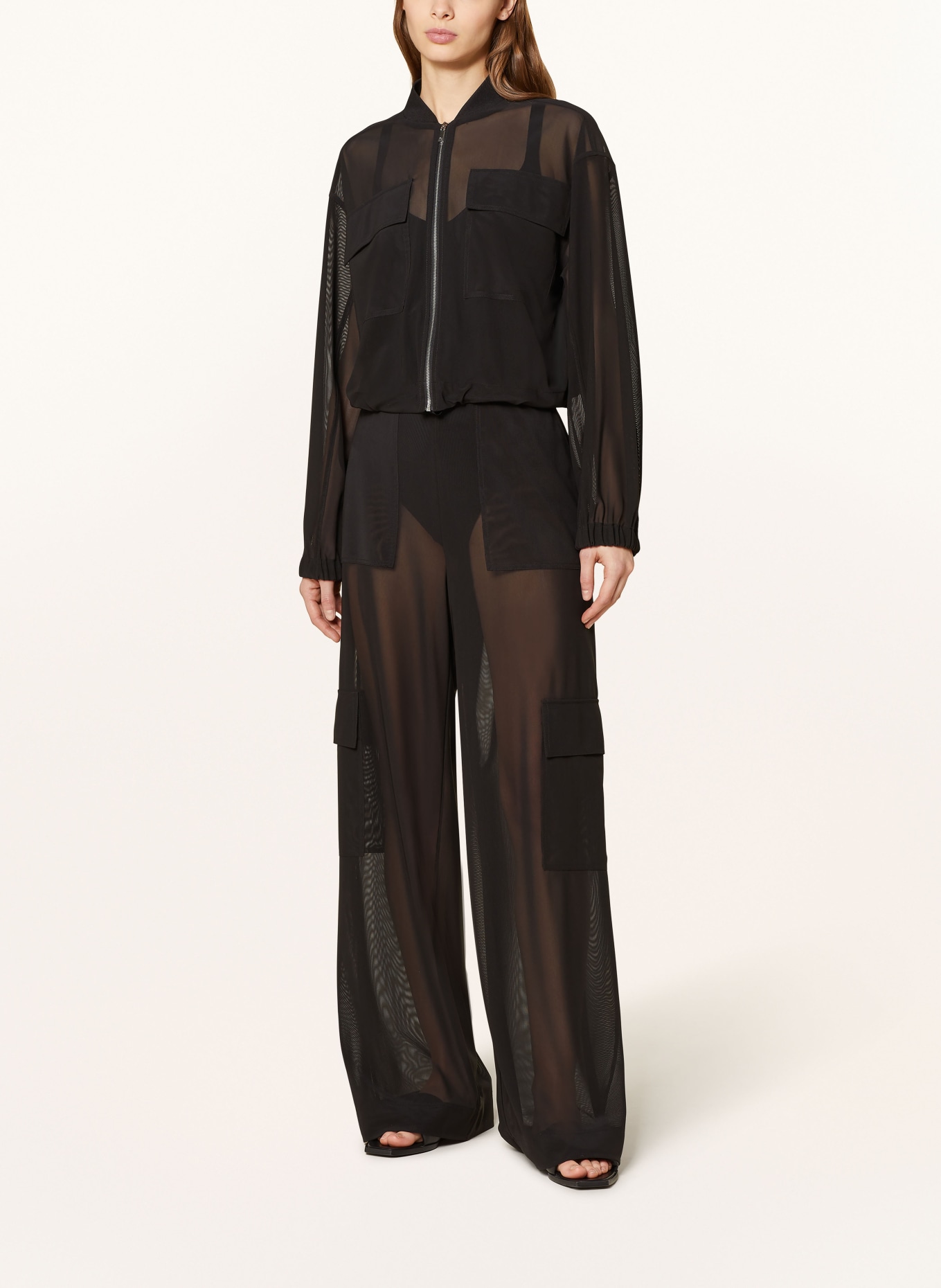 MAX & Co. Mesh bomber jacket SILVANO, Color: BLACK (Image 2)