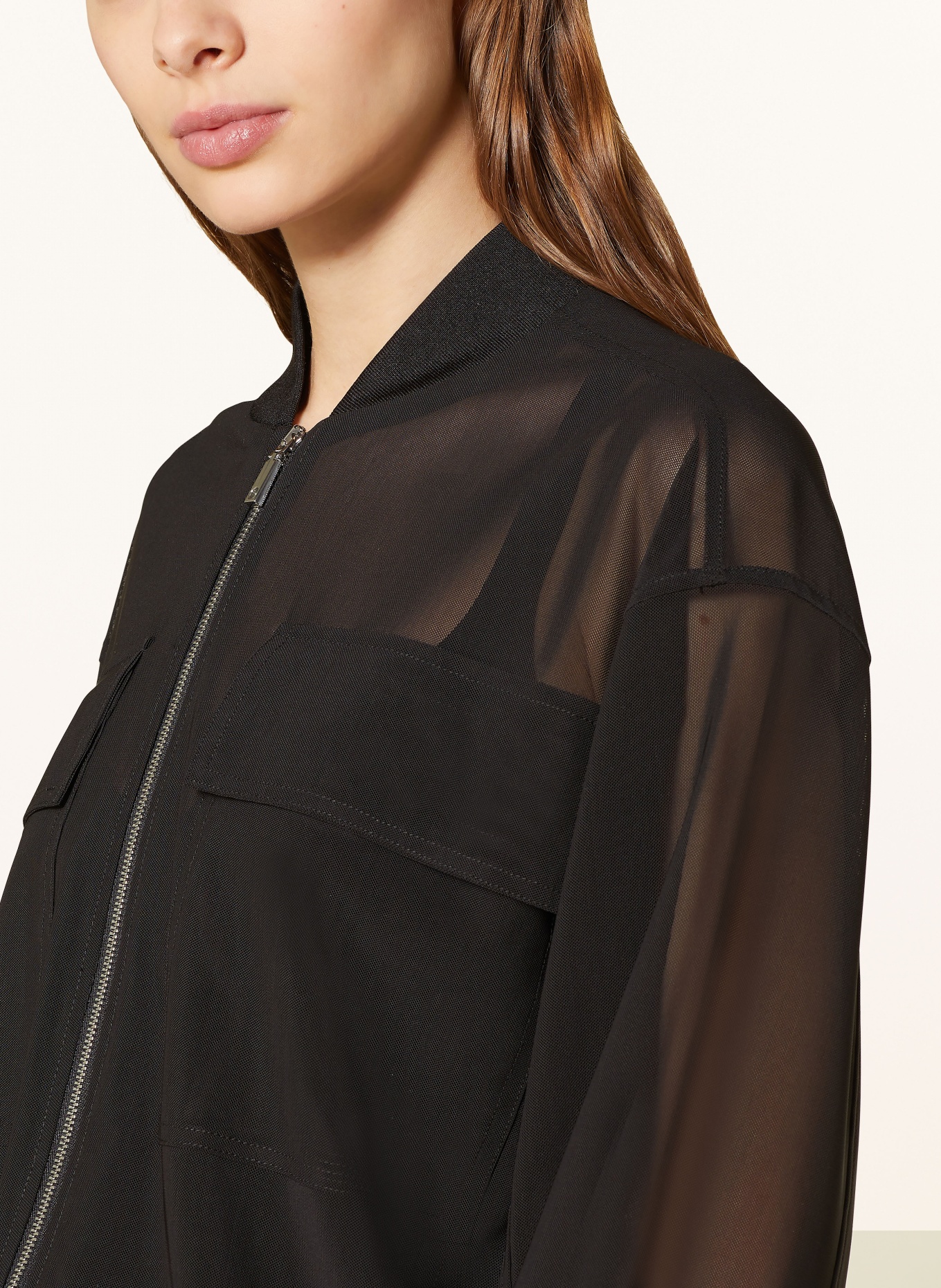 MAX Co. Mesh bomber jacket SILVANO in black
