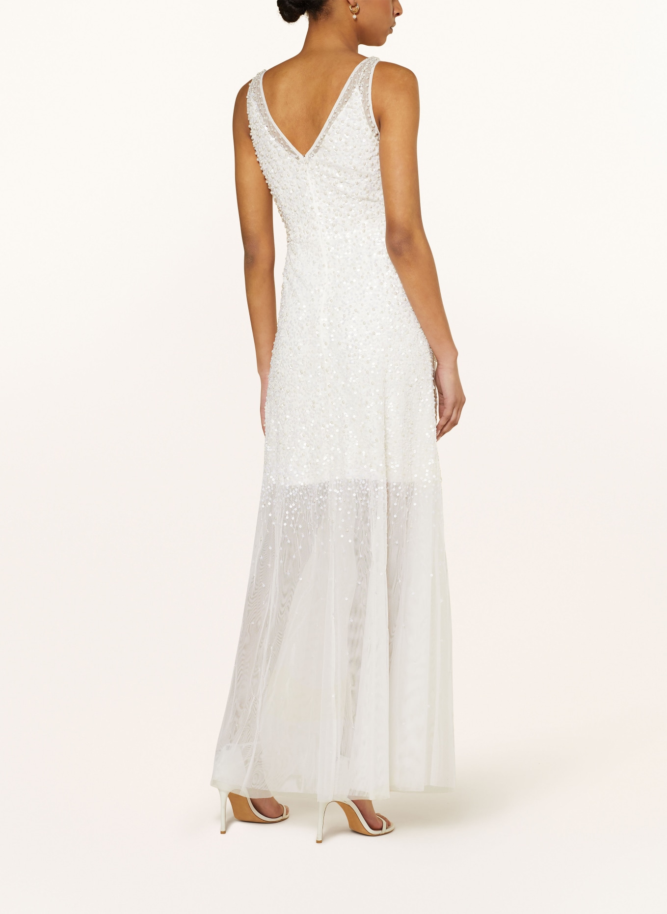 ADRIANNA PAPELL Evening dress with sequins and decorative beads, Color: ECRU (Image 3)
