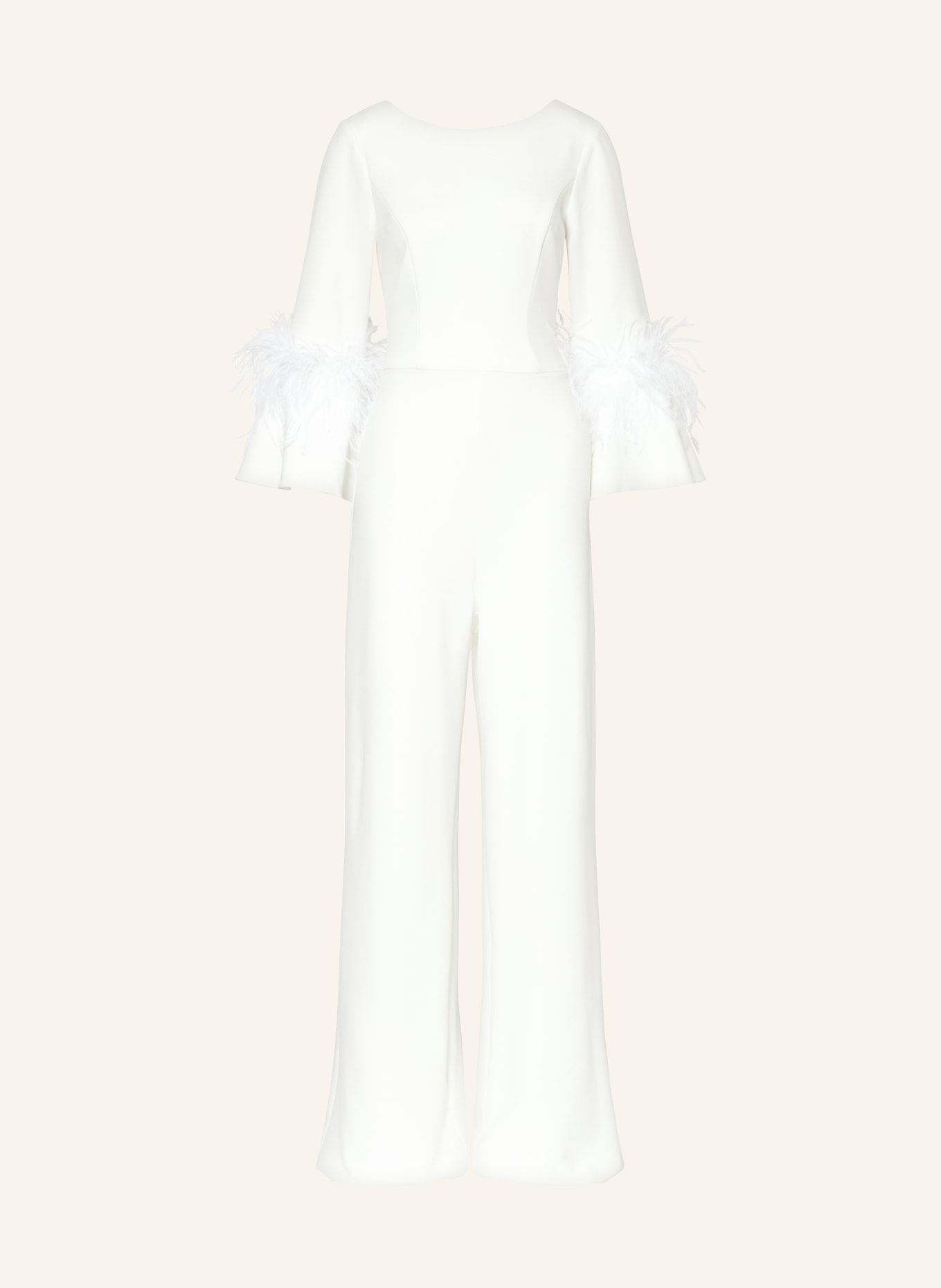 ADRIANNA PAPELL Jumpsuit with feathers, Color: IVORY (Image 1)