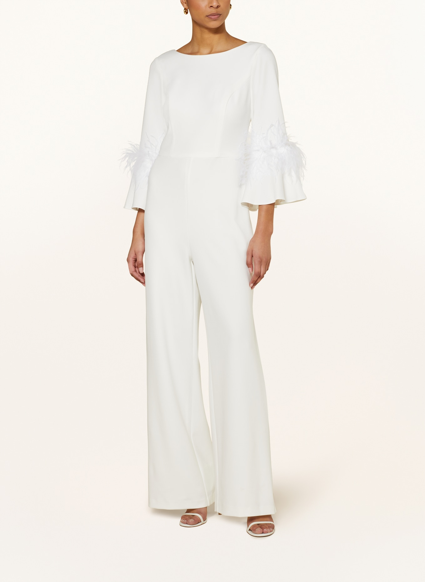 ADRIANNA PAPELL Jumpsuit with feathers, Color: IVORY (Image 2)