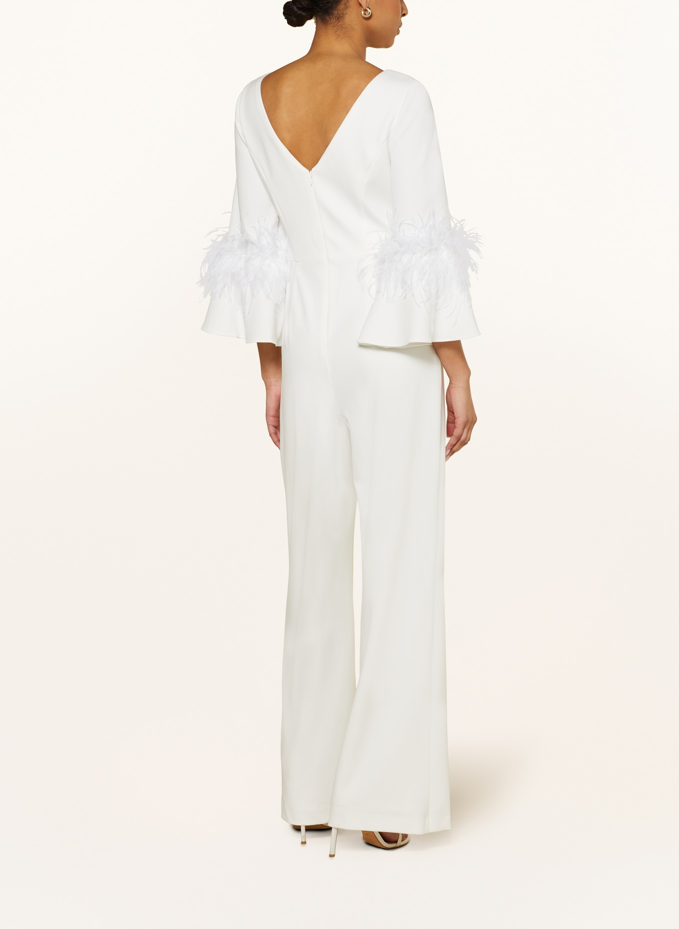ADRIANNA PAPELL Jumpsuit with feathers, Color: IVORY (Image 3)