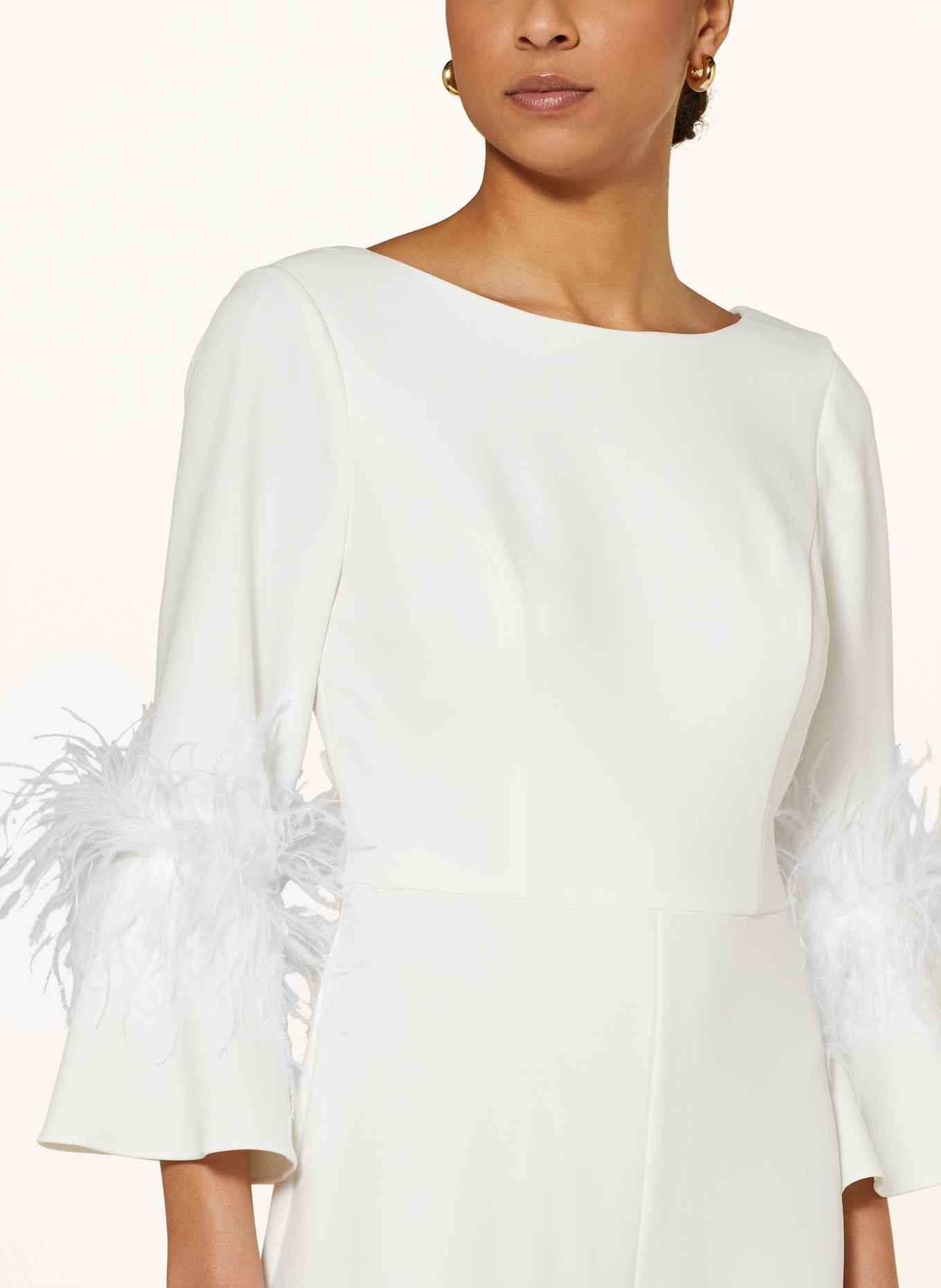 ADRIANNA PAPELL Jumpsuit with feathers, Color: IVORY (Image 4)