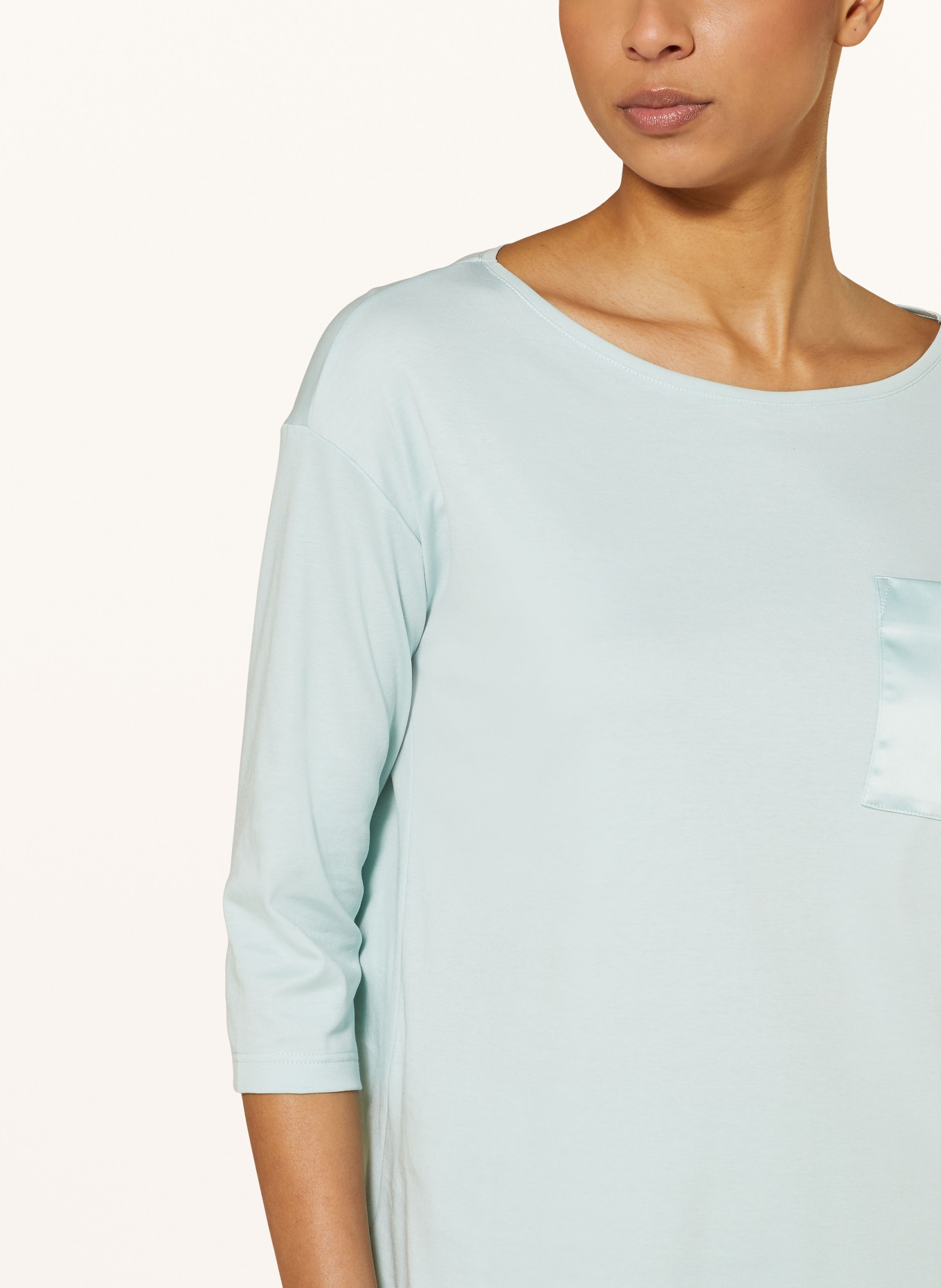 mey Pajama shirt series MALEA with 3/4 sleeves, Color: MINT (Image 4)