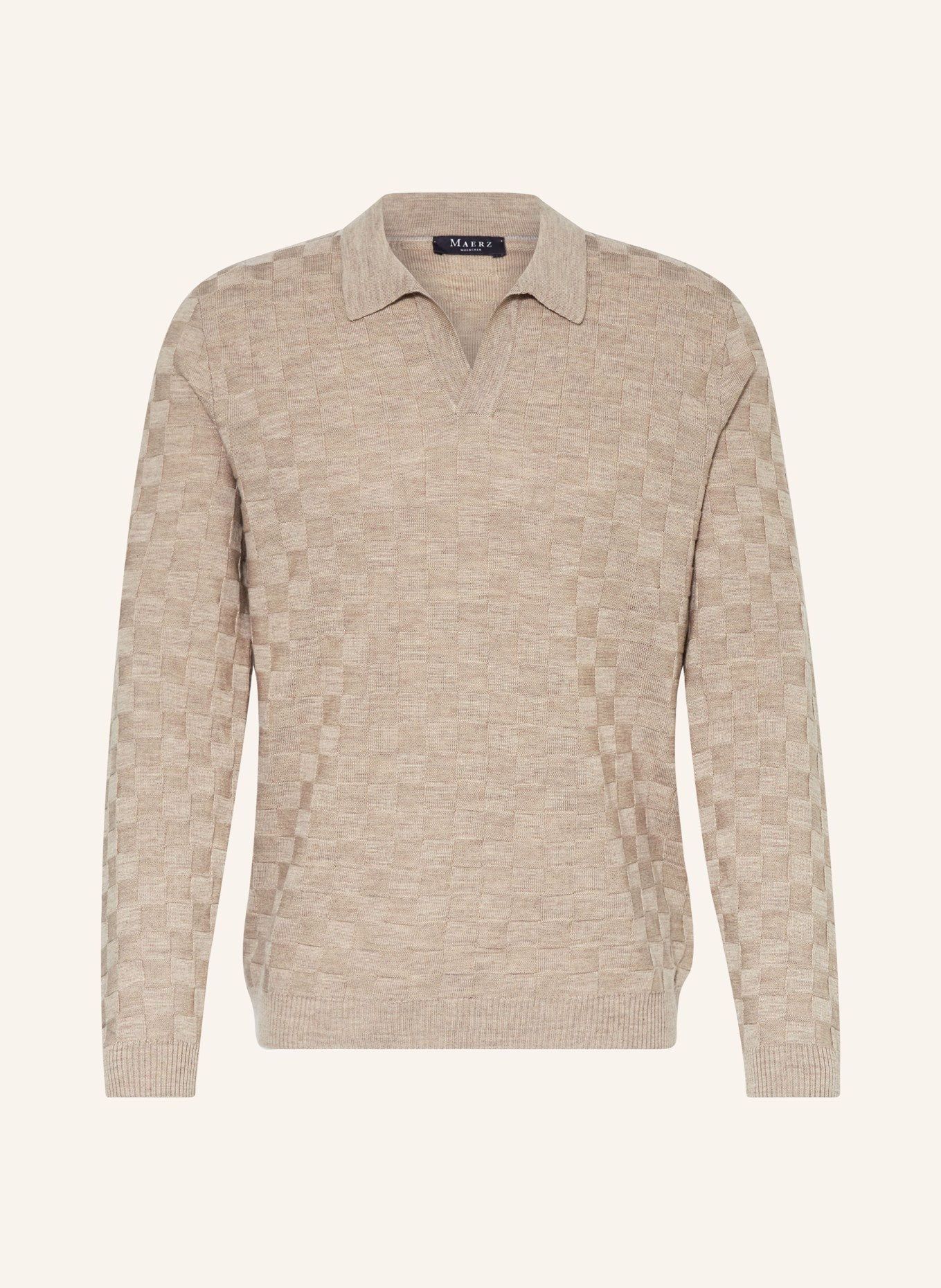 MAERZ MUENCHEN Knitted polo shirt, Color: BEIGE (Image 1)