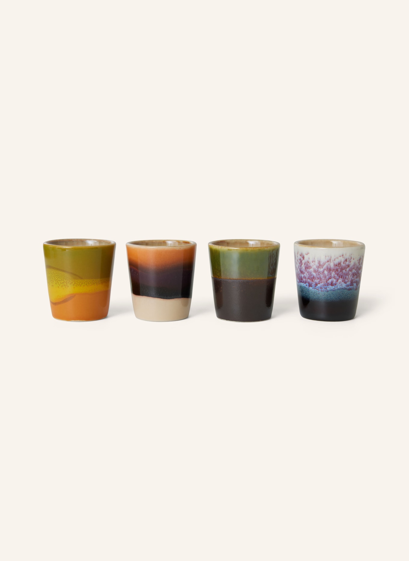 HK living Set of 4 egg cups, Color: ORANGE/ PURPLE/ OLIVE (Image 1)