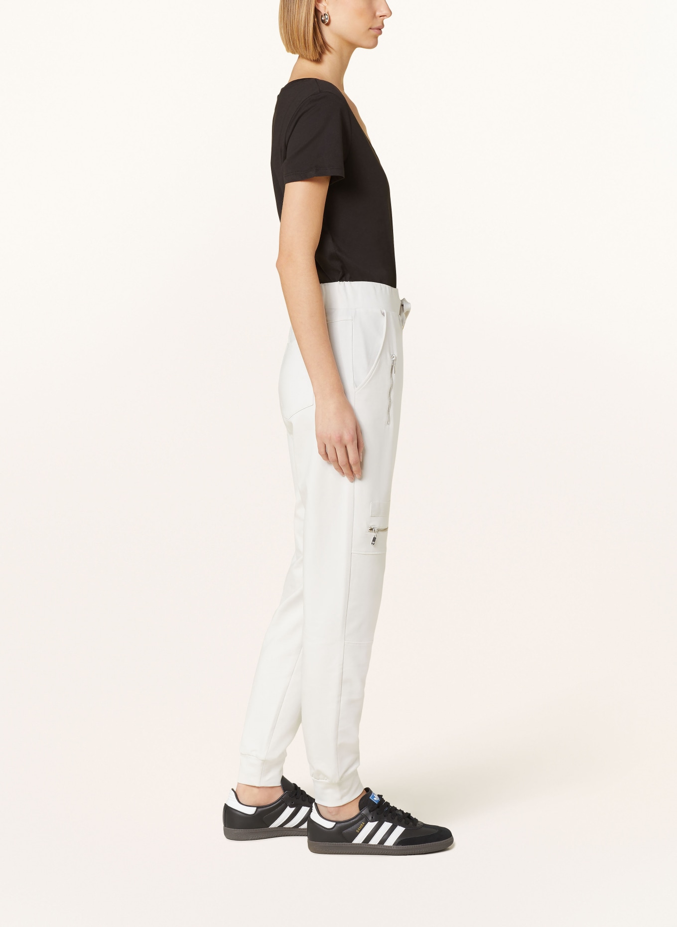 monari Jersey pants in jogger style, Color: LIGHT GRAY (Image 4)