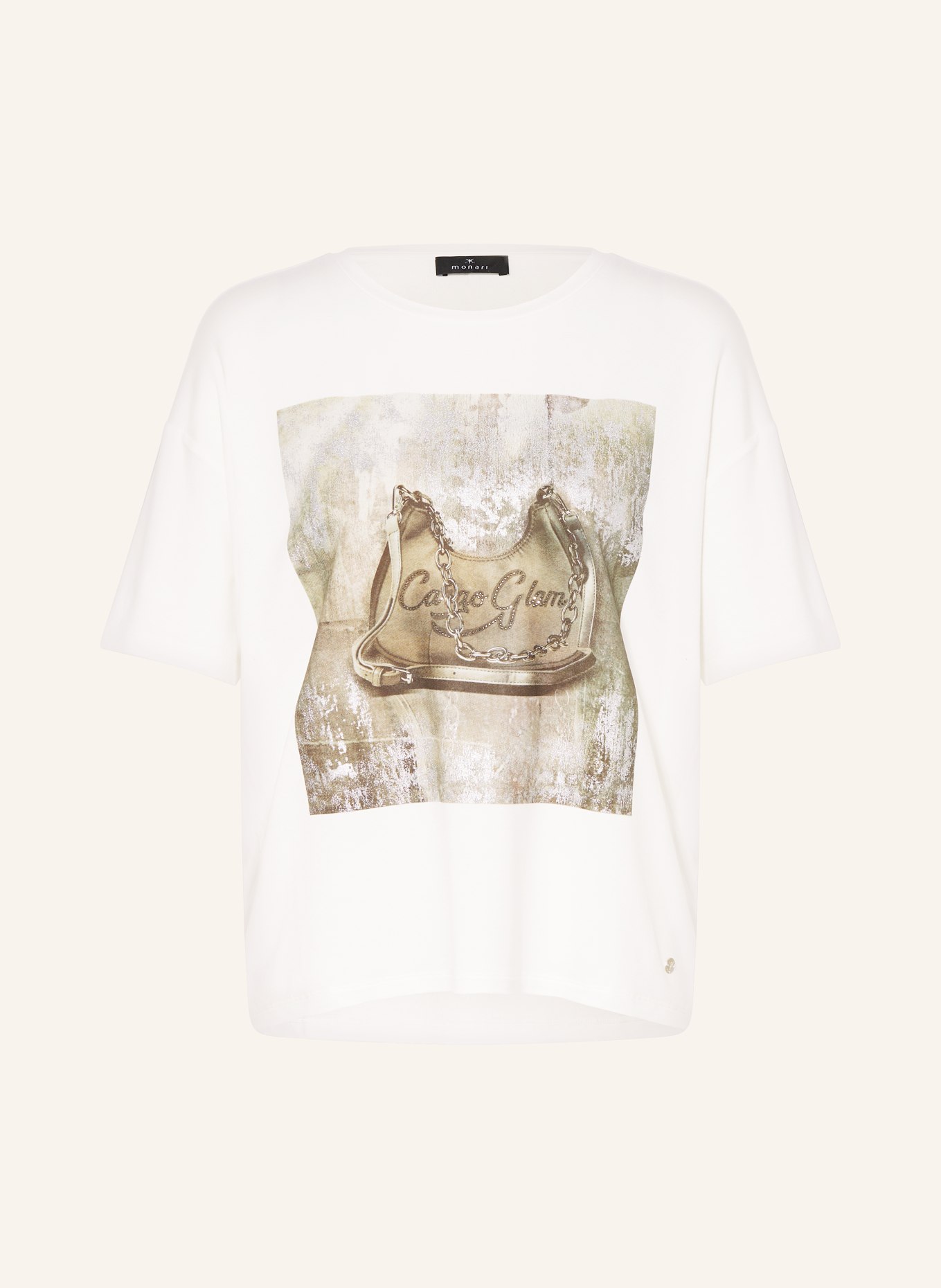 monari T-shirt with decorative gems, Color: WHITE (Image 1)