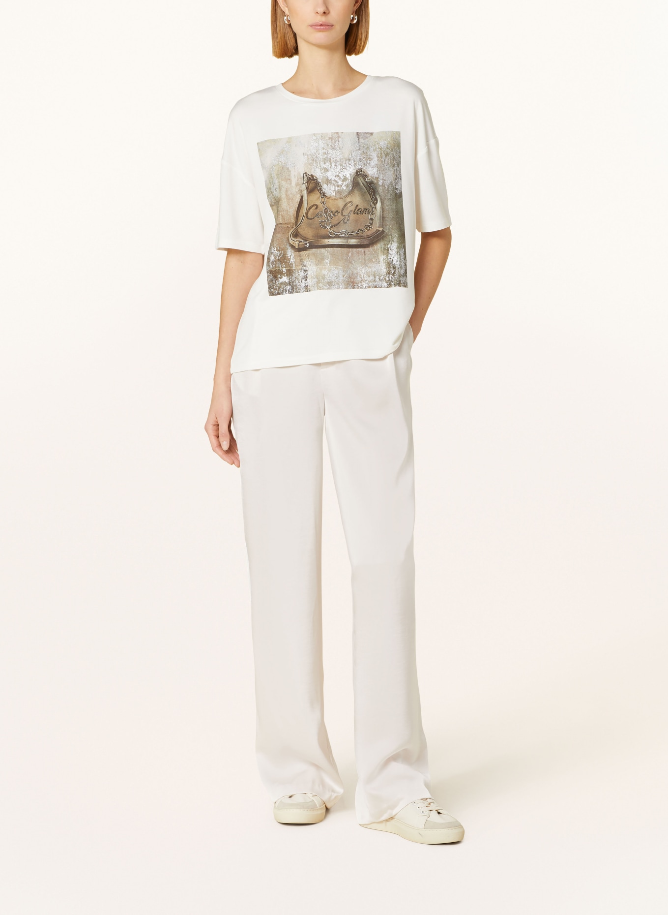 monari T-shirt with decorative gems, Color: WHITE (Image 2)