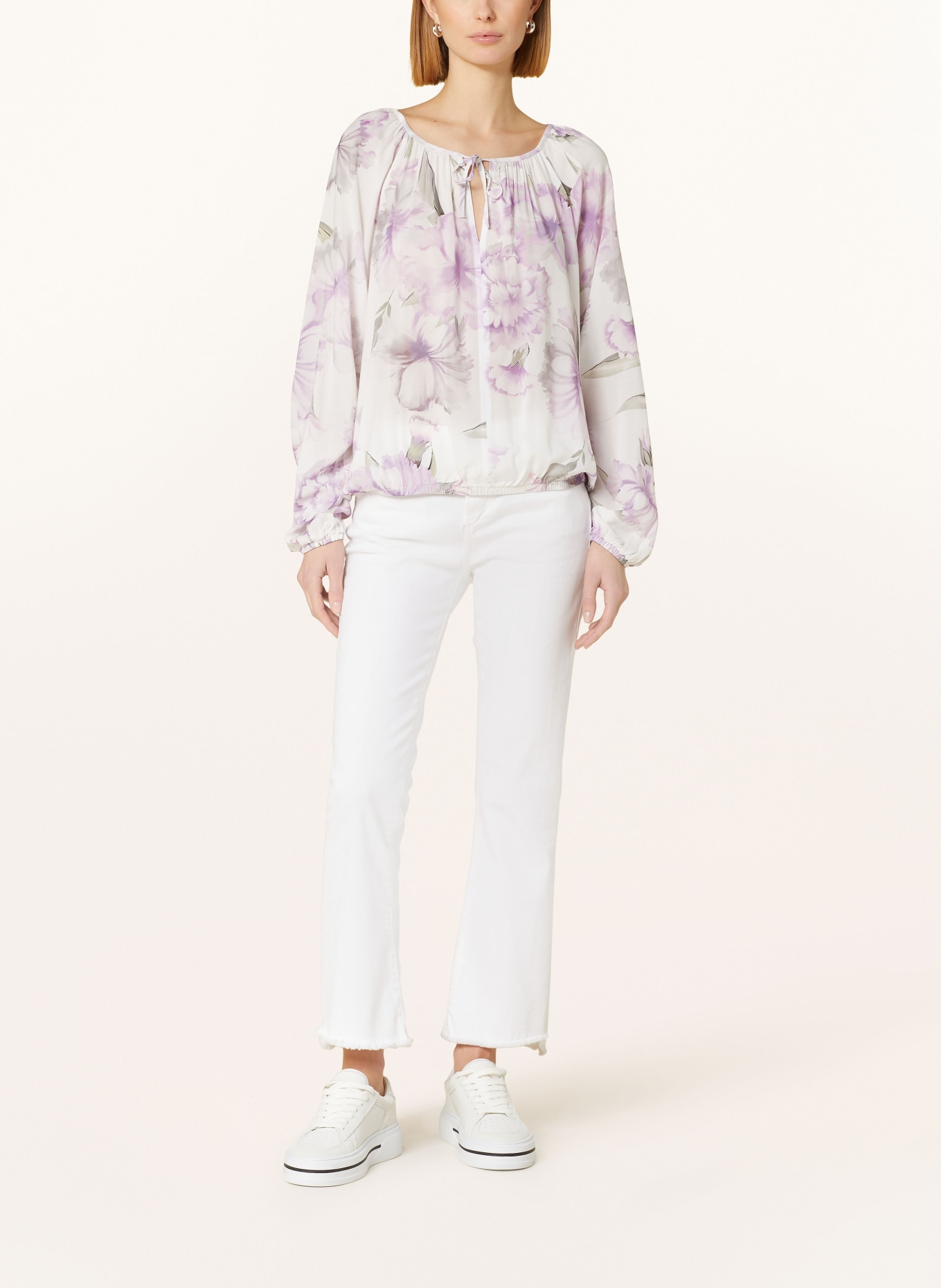 monari Shirt blouse, Color: WHITE/ PURPLE/ GRAY (Image 2)