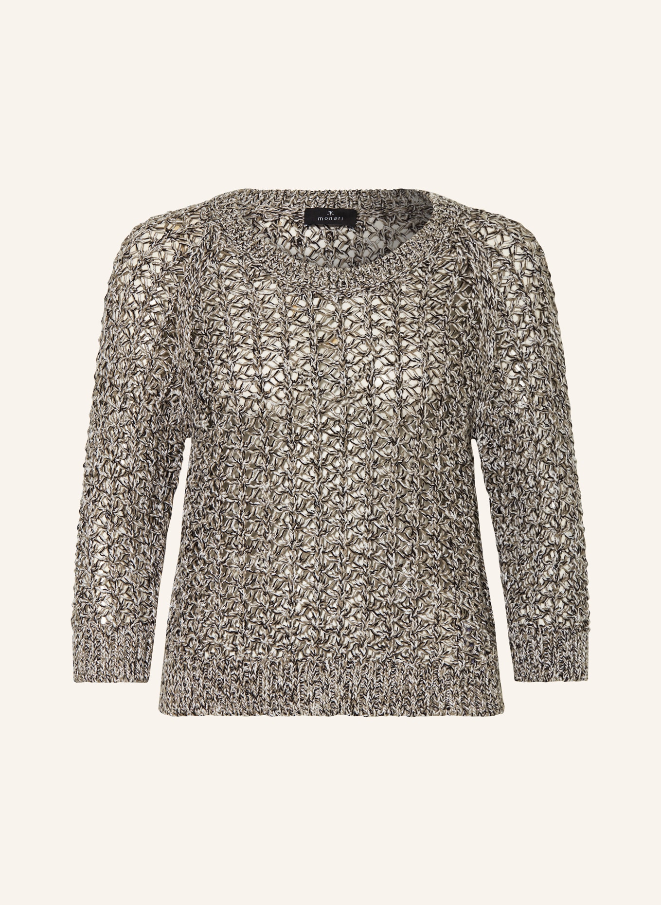 monari Sweater with glitter thread, Color: BEIGE/ BLACK (Image 1)
