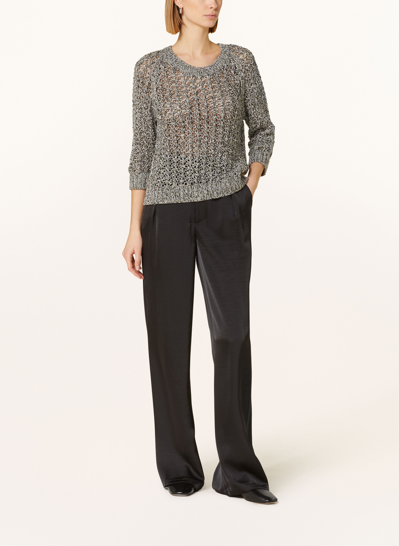 monari Sweater with glitter thread, Color: BEIGE/ BLACK (Image 2)